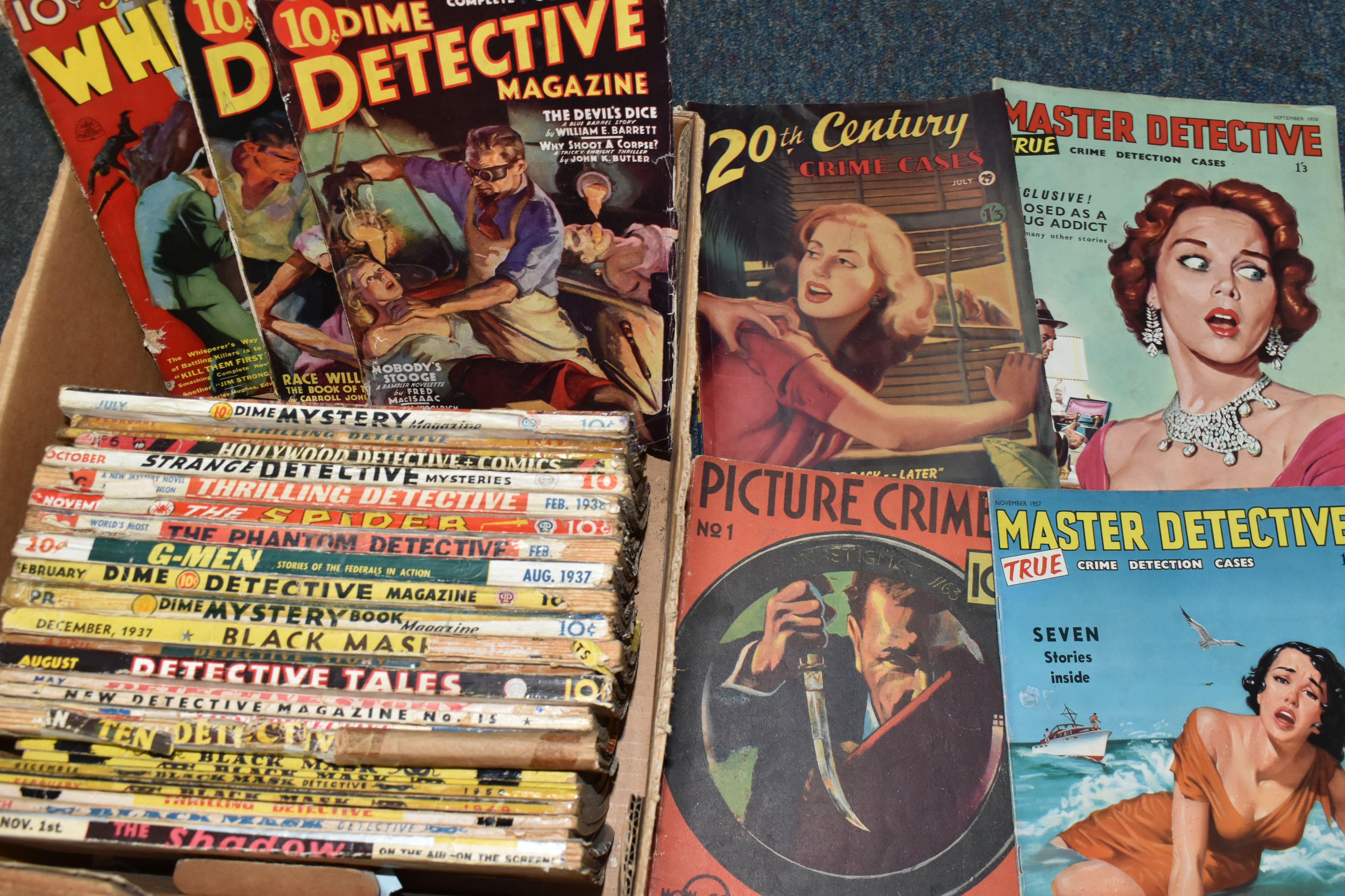 ONE BOX containing over Thirty Vintage Detective / Crime Magazines from the 1930s - 1950s to include - Image 2 of 3