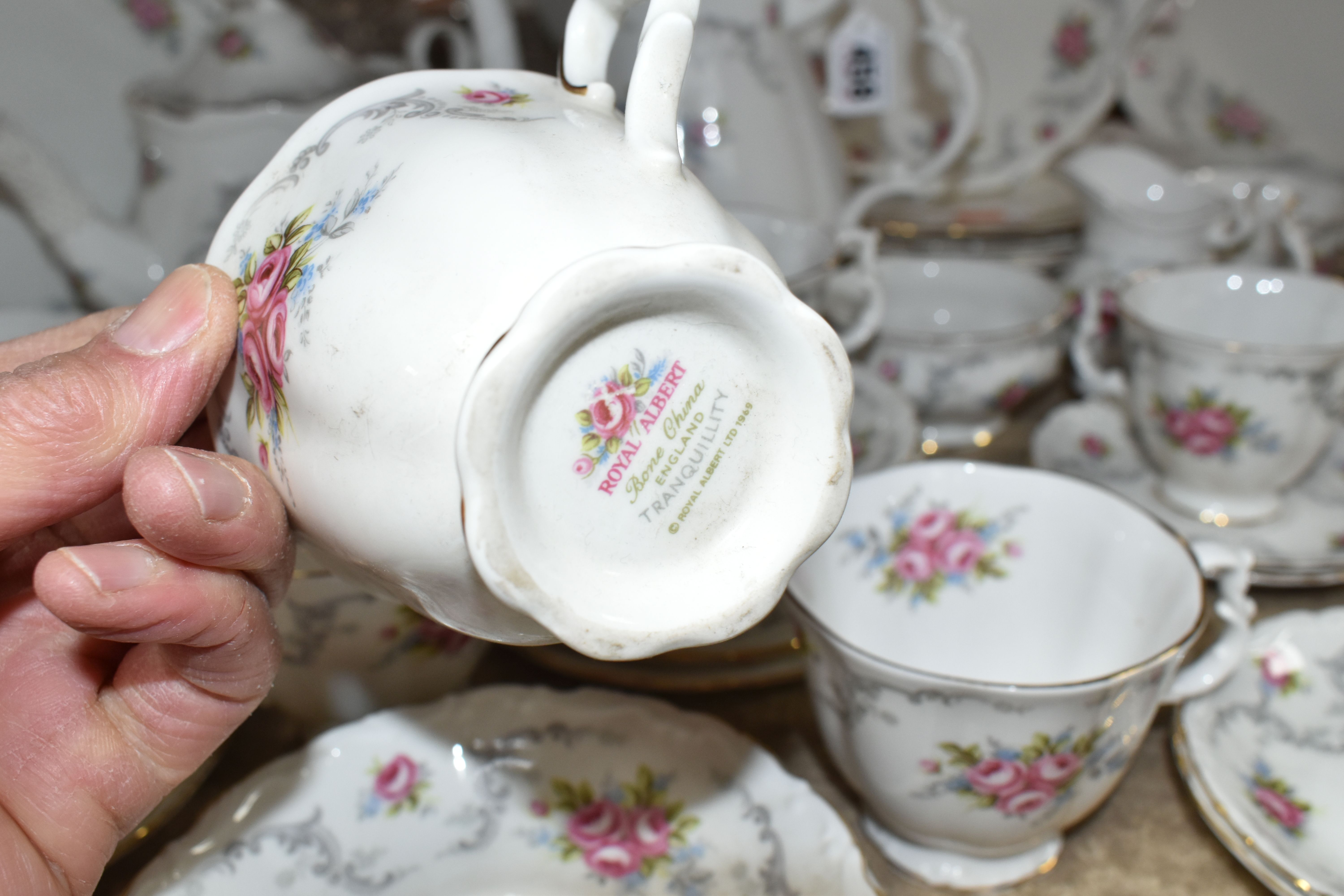 ROYAL ALBERT 'TRANQUILITY' DINNER SET, including six coffee cups and saucers, six tea cups and - Image 6 of 7