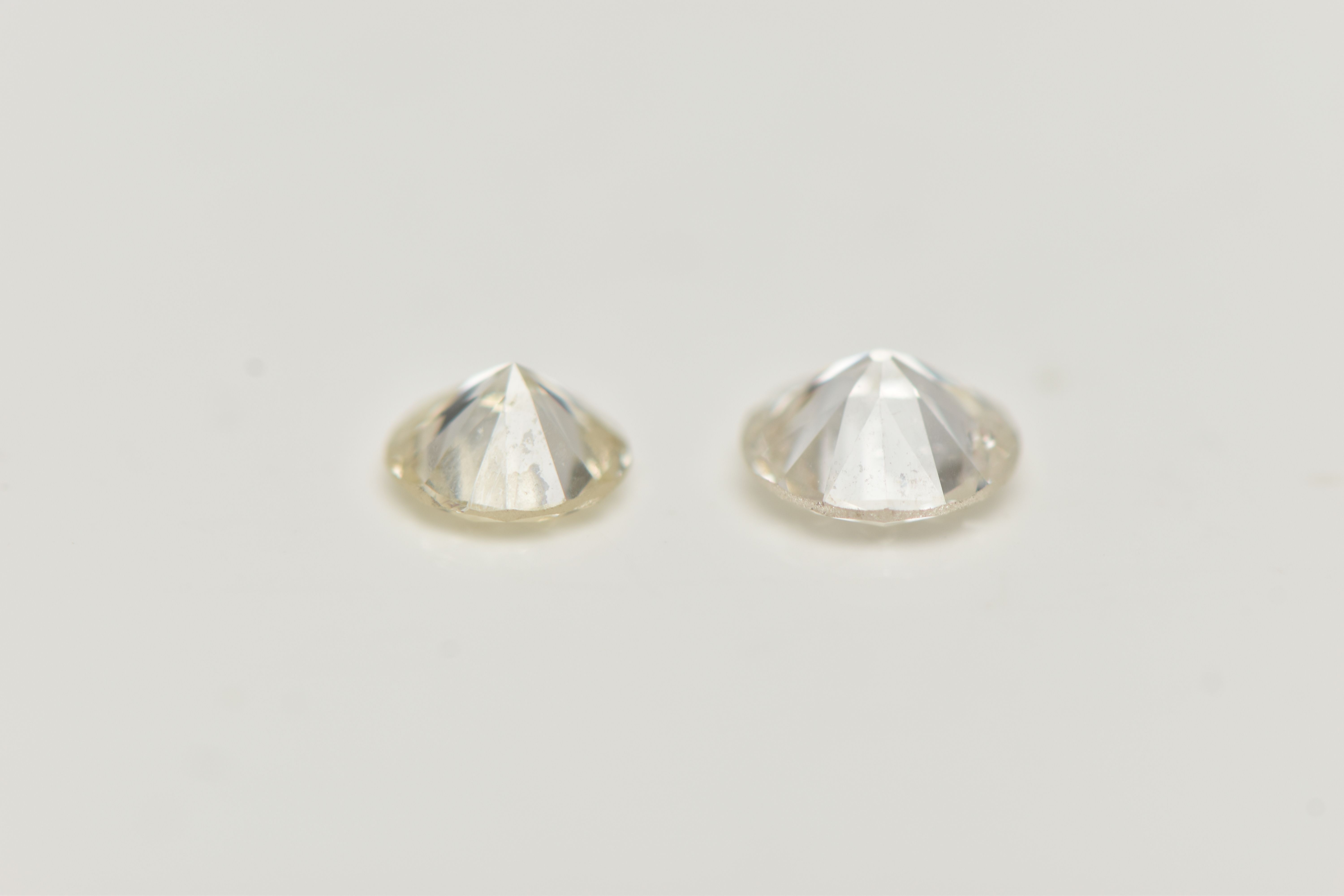 TWO LOOSE DIAMONDS, the first a round brilliant cut diamond, approximate diamond weight 0.23ct, - Image 2 of 3