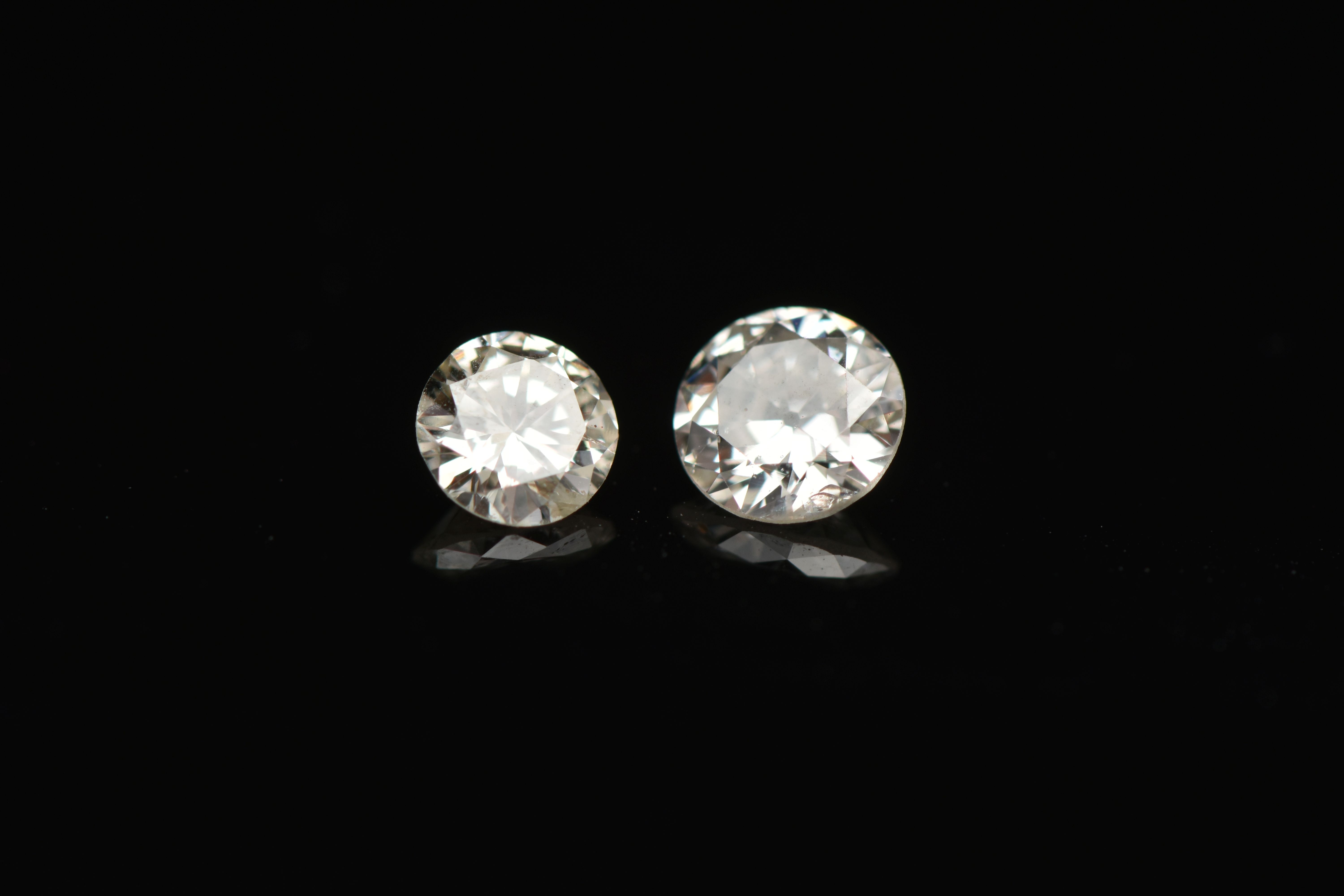 TWO LOOSE DIAMONDS, the first a round brilliant cut diamond, approximate diamond weight 0.23ct, - Image 3 of 3