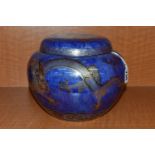 A WEDGWOOD DRAGON LUSTRE GINGER JAR AND COVER, pattern Z4829, the exterior with mottled blue