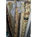 ELEVEN ROLLS OF ASSORTED UPHOLSTERY AND CURTAIN FABRIC, mostly floral designs (s.d) (11 rolls)