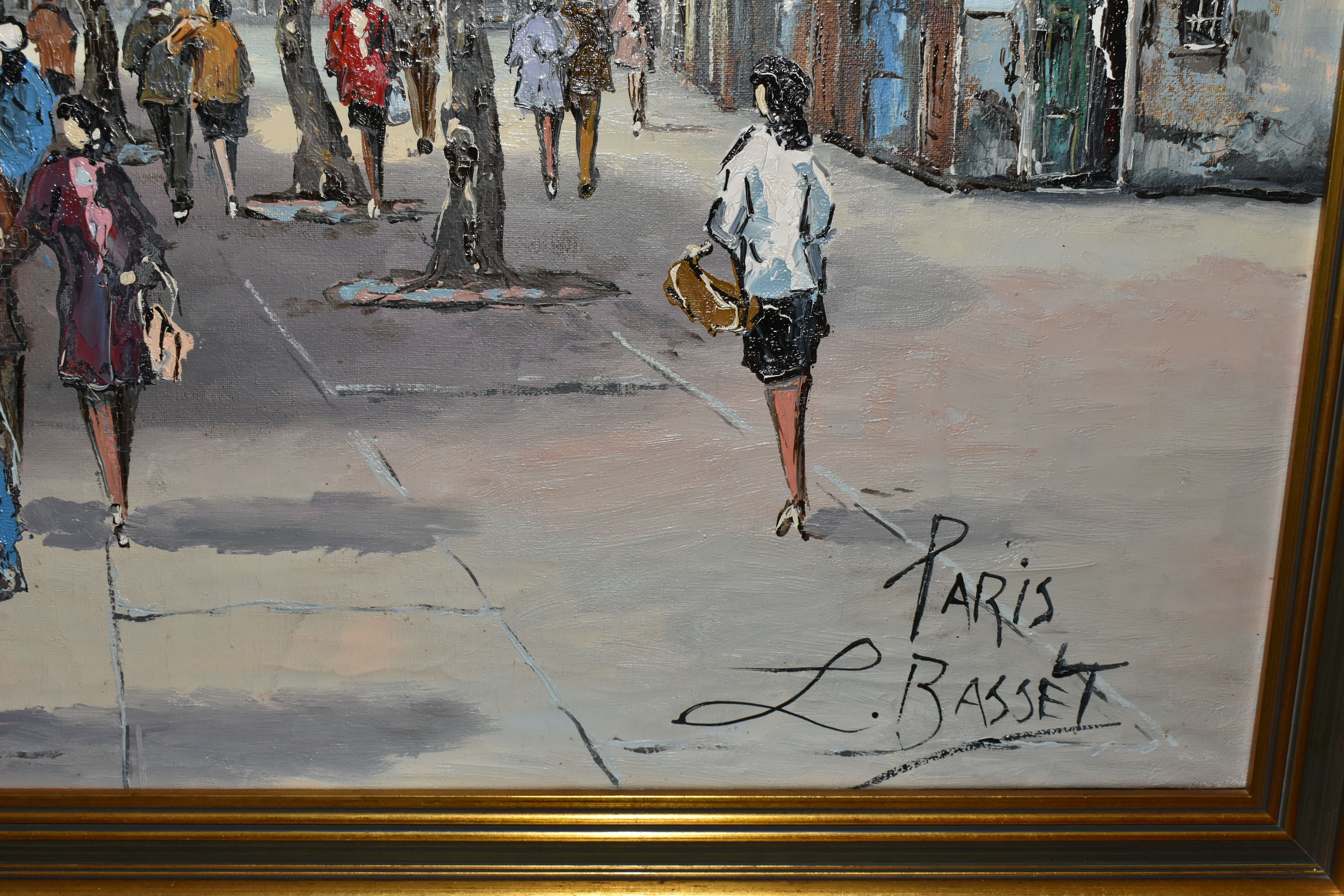 LOUIS CHARLES BASSET (20TH CENTURY) 'PARIS', A PARISIAN STREET SCENE, signed and titled lower right, - Bild 6 aus 6