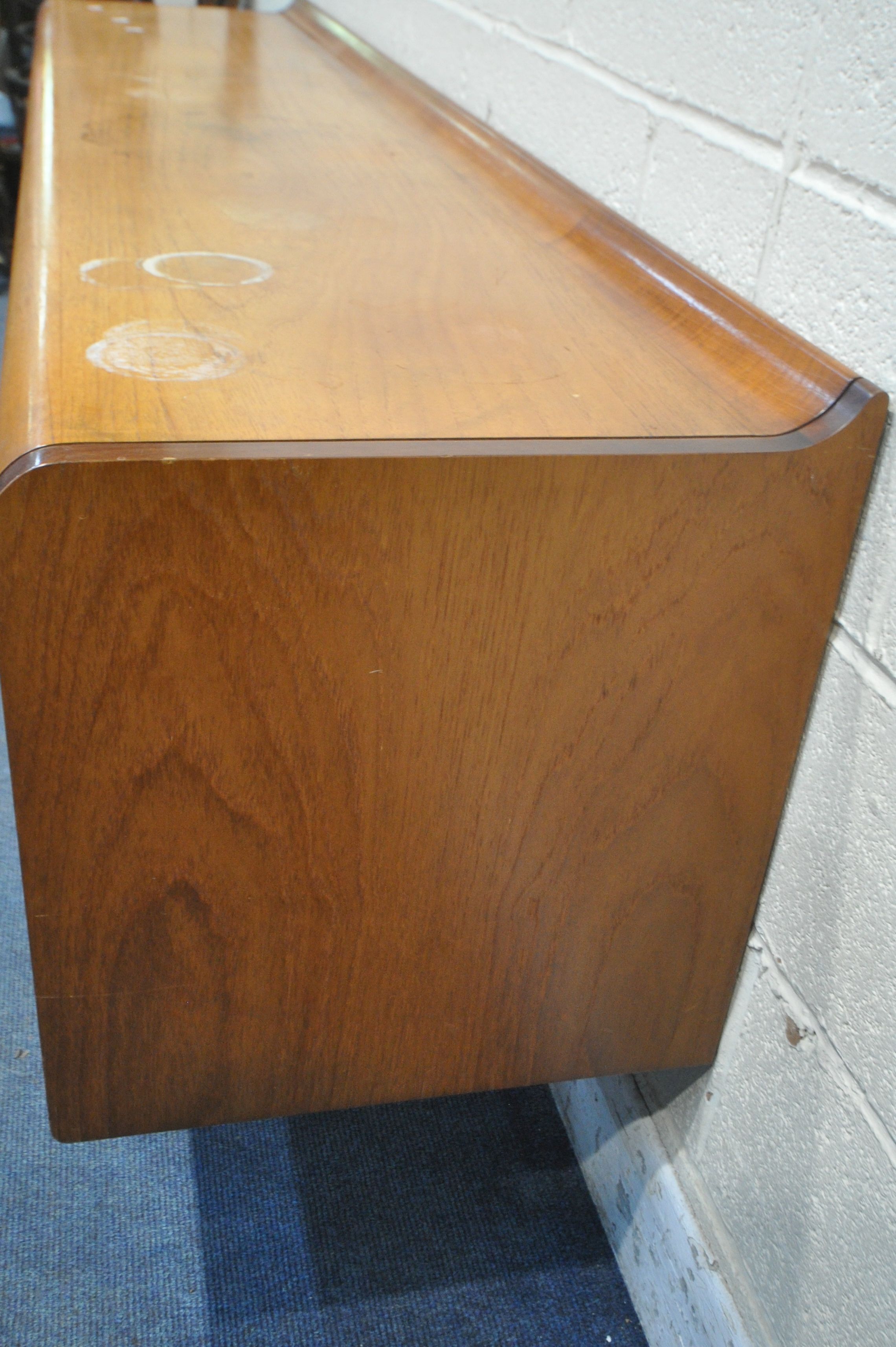 WHITE AND NEWTON LTD, A MID CENTURY TEAK SIDEBOARD, fitted with a fall front door, double cupboard - Image 5 of 9