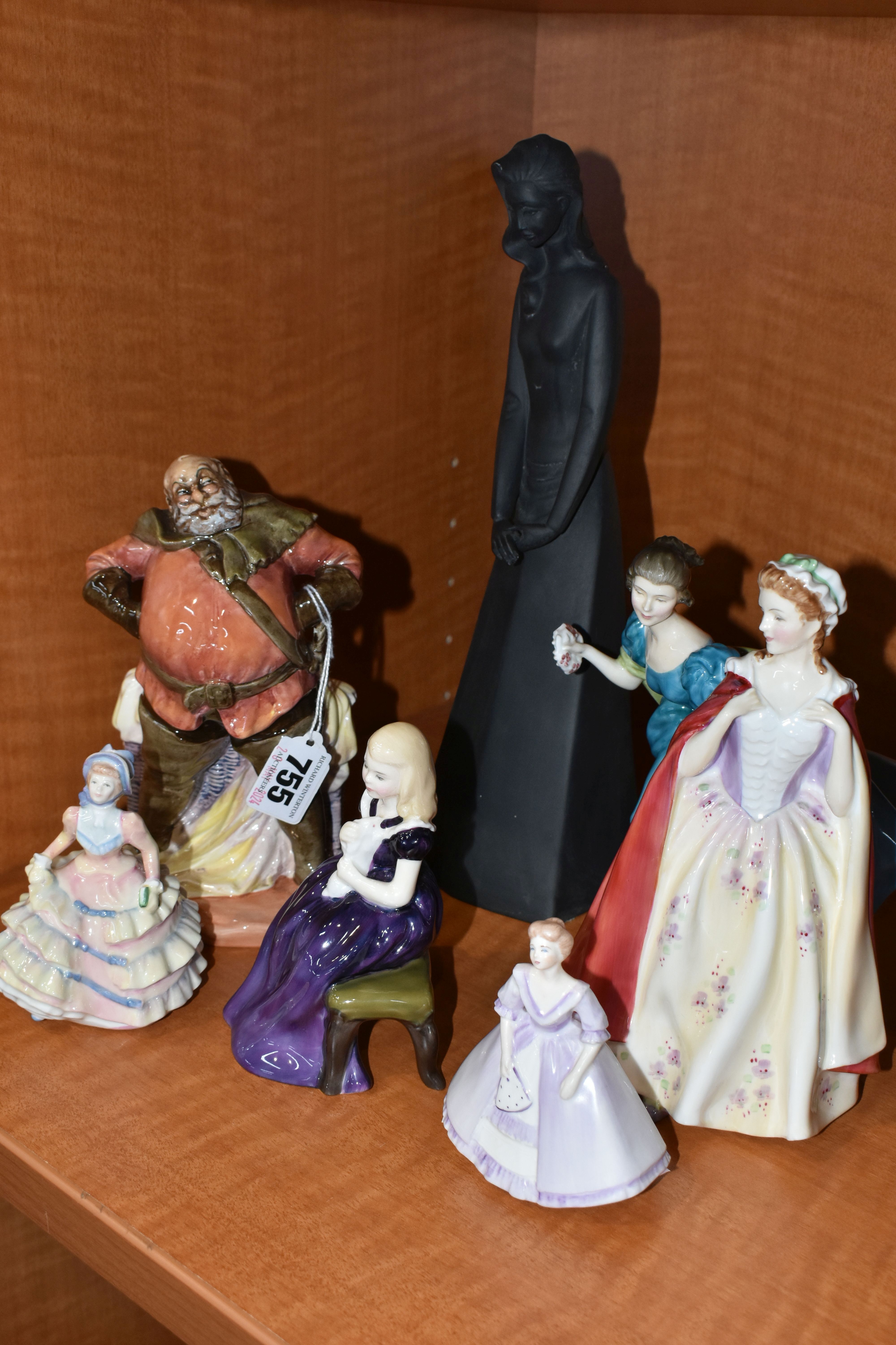 A GROUP OF SIX ROYAL DOULTON FIGURES, comprising Falstaff HN2054, Contemplation HN2241, Rhapsody - Image 8 of 8