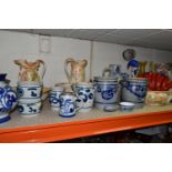 A QUANTITY OF VASES, PLANTERS AND OTHER LARGE CERAMICS AND GLASS WARE, to include mid twentieth