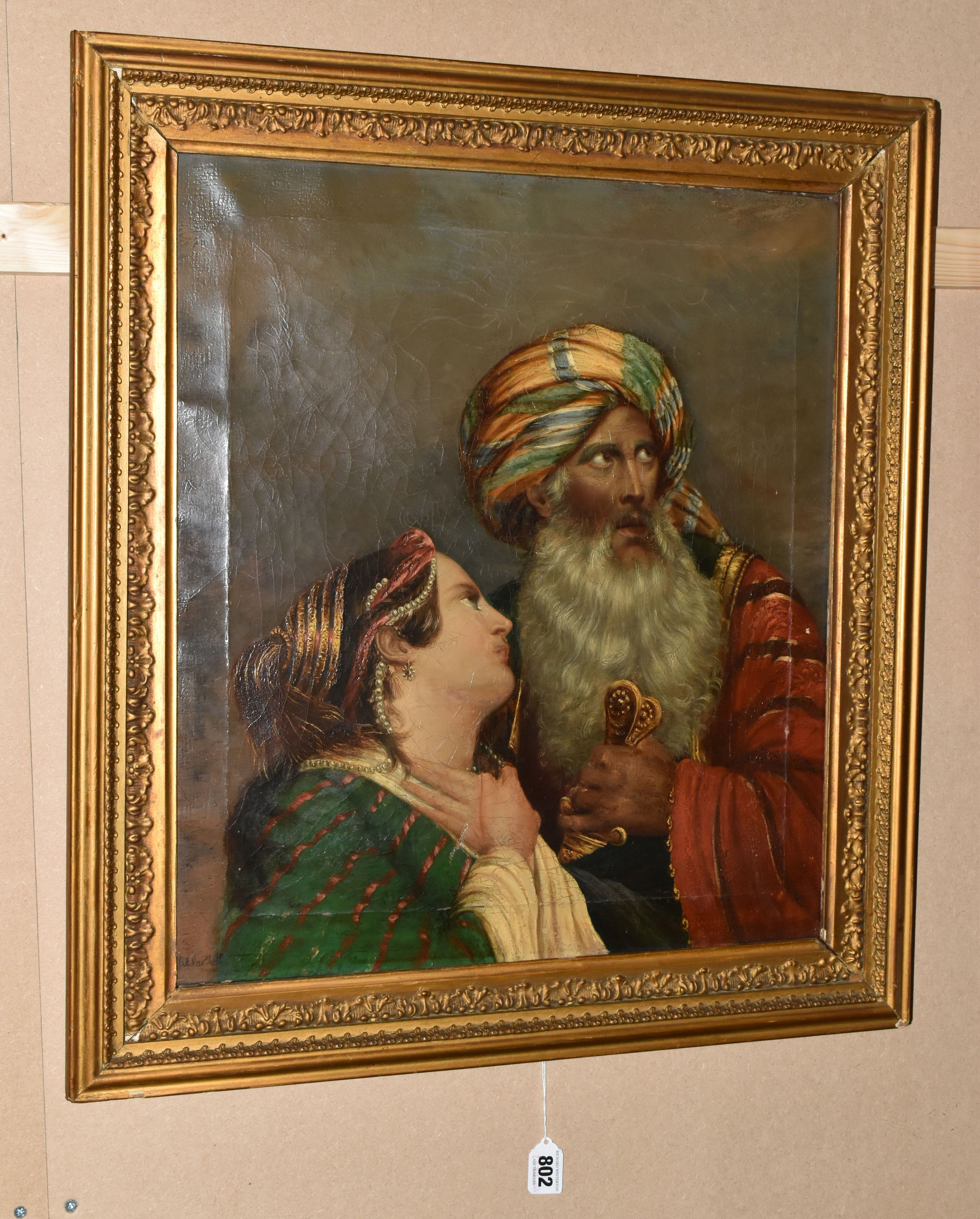 R. A. BARTLETT (19TH CENTURY) AN ORIENTALISM PORTRAIT, depicting a male figure with colourful turban