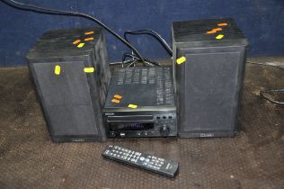 A DENON RCD-M38DAB CD/DAB RECEIVER AMPLIFIER with remote and a pair of Mission 760i speakers (PAT