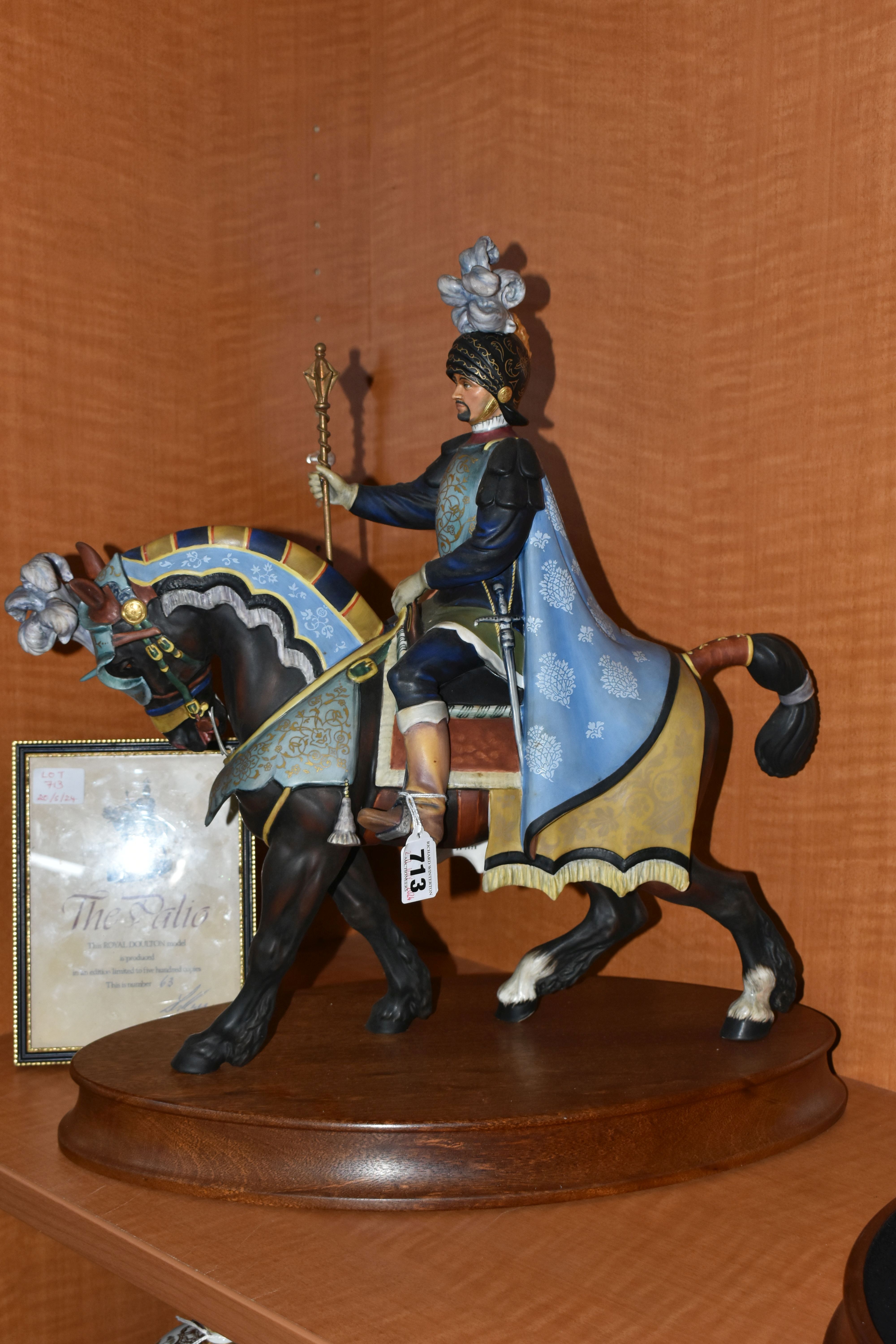 A ROYAL DOULTON LIMITED EDITION EQUESTRIAN FIGURE 'THE PALIO KNIGHT' HN2428, no.63/ 500, mounted - Image 2 of 11