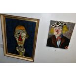 AFTER BERNARD BUFFETT 'TETE DE CLOWN', an unsigned copy of the head of clown, oil on canvas,