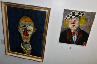 AFTER BERNARD BUFFETT 'TETE DE CLOWN', an unsigned copy of the head of clown, oil on canvas,