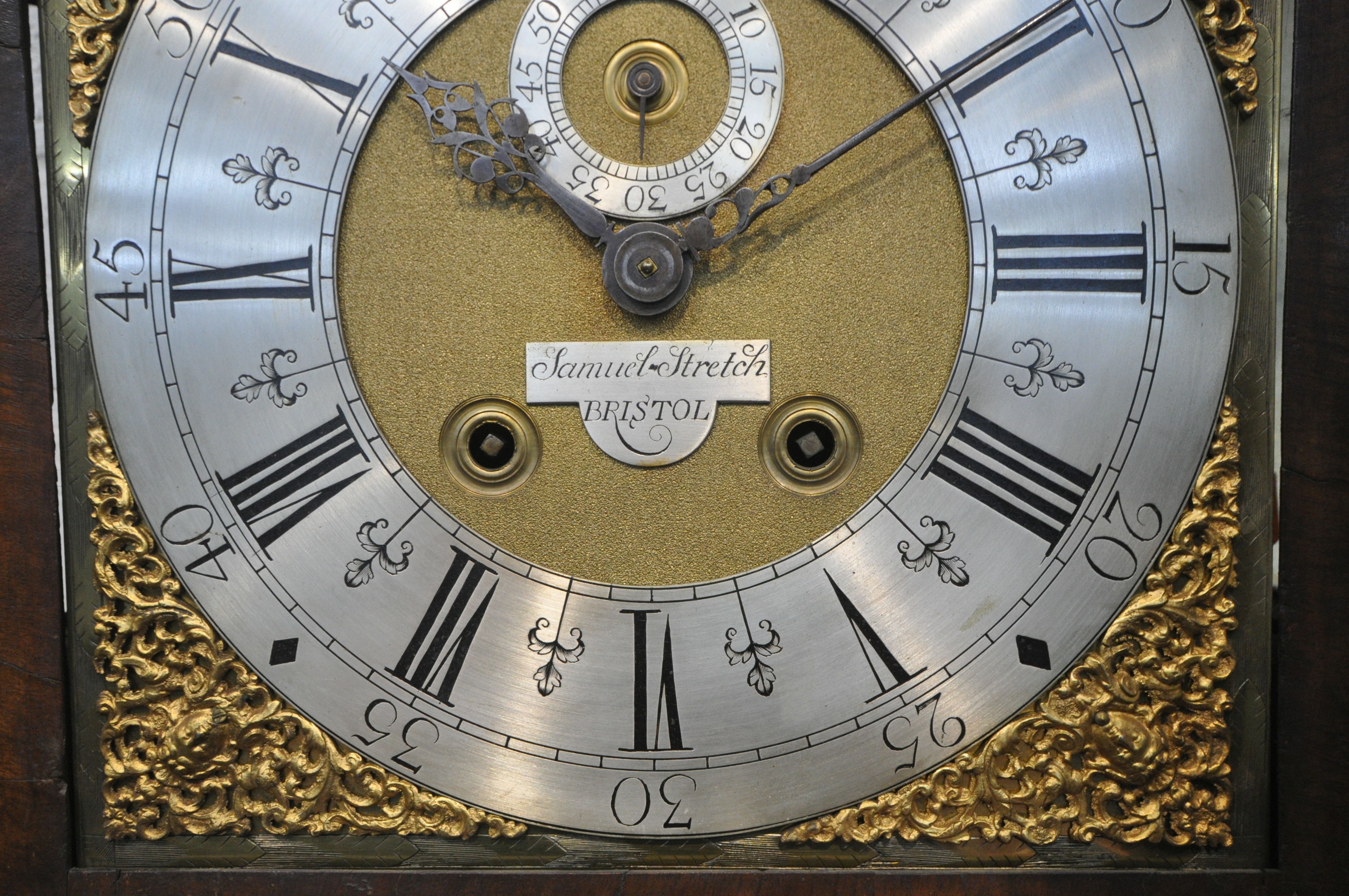 A GEORGE II WALNUT ONE-MONTH DURATION LONGCASE CLOCK, BY SAMUEL STRETCH OF BRISTOL, circa 1730, - Image 8 of 19