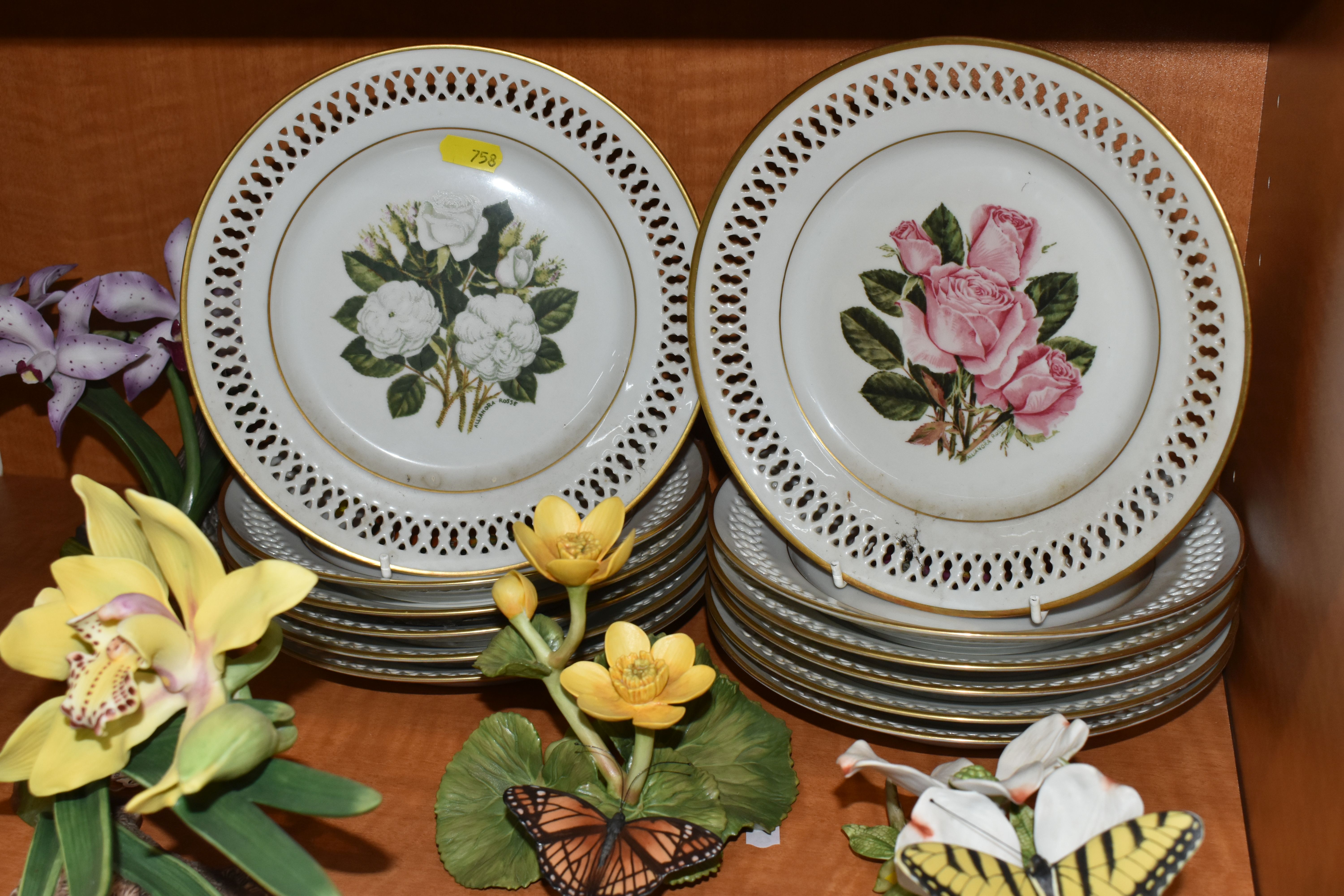 TWO SETS OF TWELVE BOTANICAL COLLECTORS PLATES BY FRANKLIN PORCELAIN AND BING & GRONDAHL FOR DANBURY - Image 8 of 10