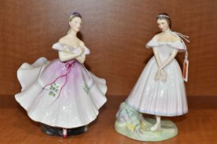 TWO ROYAL DOULTON FIGURES OF BALLERINAS, La Sylph ide HN2138 and The Ballerina HN2116 (2) (Condition