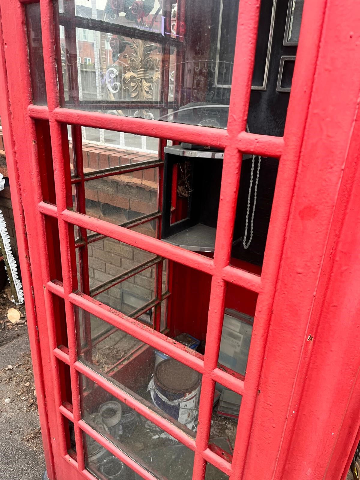 A RED K6 TELEPHONE BOX, the distinctive shape with a domed top, crown, and later fitted with Elvis - Image 7 of 11