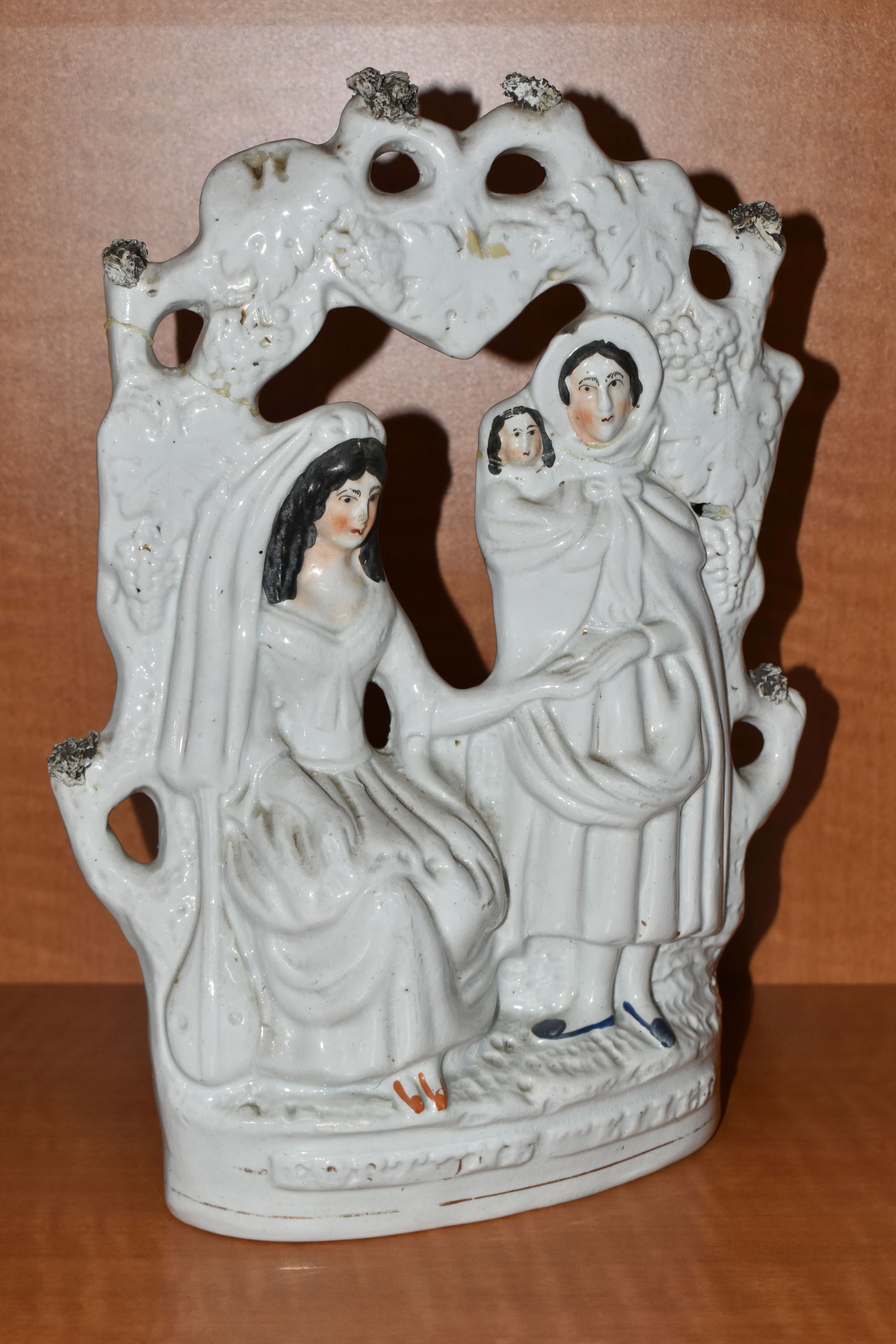 THREE VICTORIAN STAFFORDSHIRE FIGURES, comprising two identical 'Fortune Teller' figure groups, - Image 3 of 7
