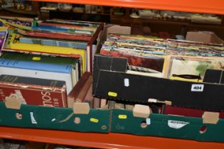 FOUR BOXES OF BOOKS & MAGAZINES to include approximately sixty miscellaneous book titles in hardback