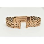 A GENTS 9CT GOLD WATCH BRACELET, brick link bracelet with folding clasp, hallmarked 9ct London 1977,