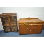 A 1940'S OAK SIDEBOARD, with two drawers and cupboard doors, width 137cm x depth 55cm x height 96cm,