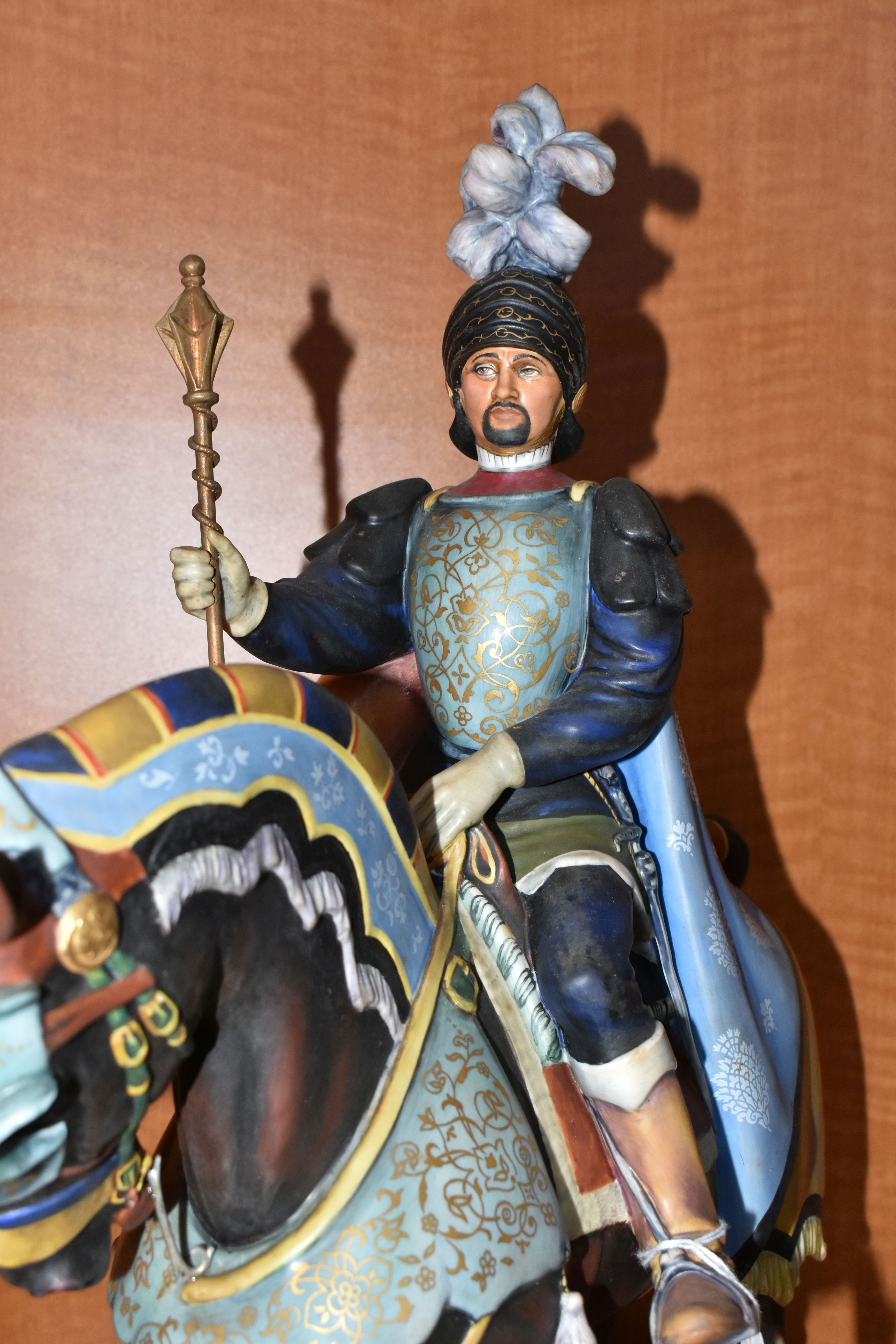 A ROYAL DOULTON LIMITED EDITION EQUESTRIAN FIGURE 'THE PALIO KNIGHT' HN2428, no.63/ 500, mounted - Image 3 of 11