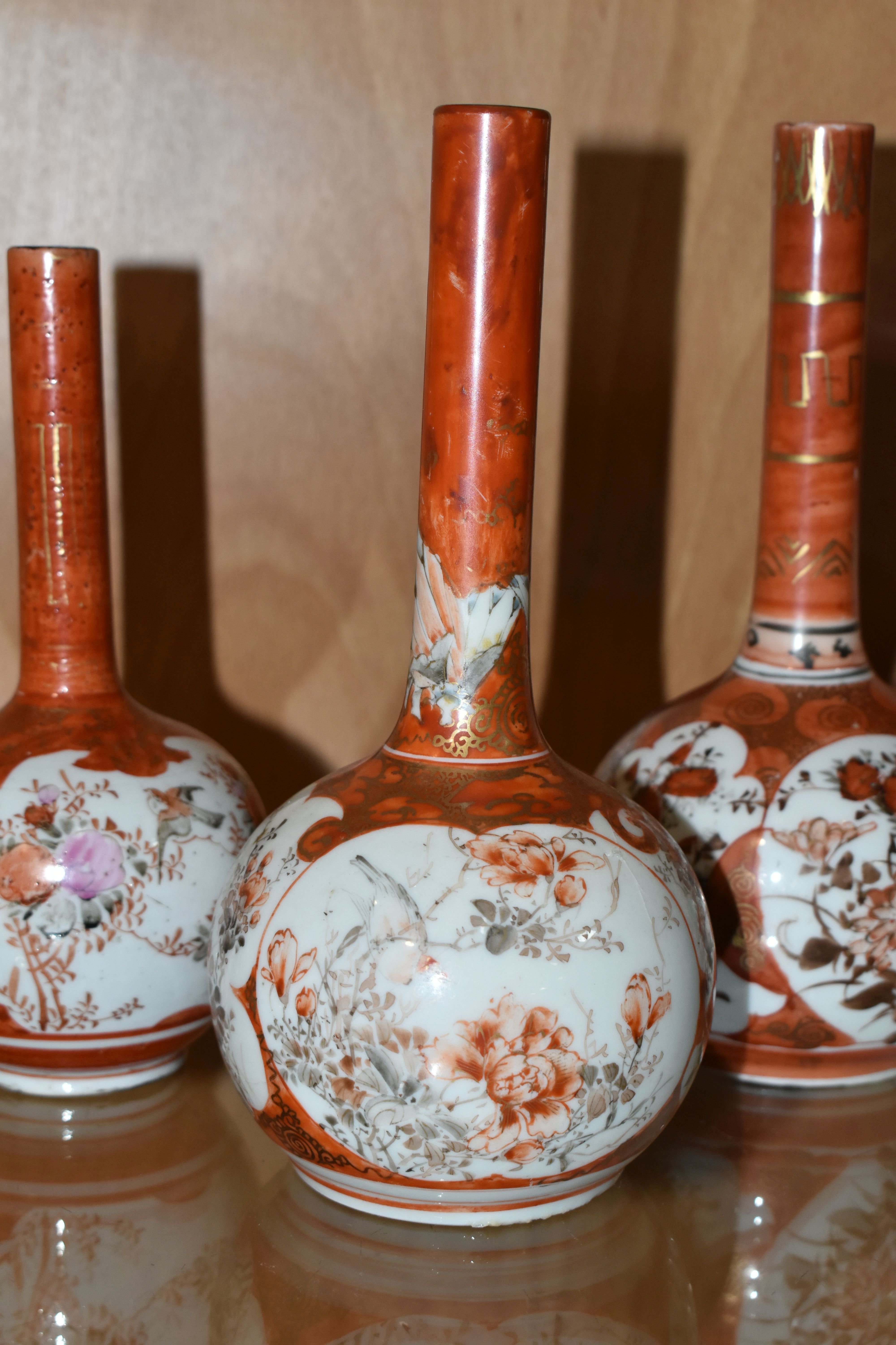 FOUR JAPANESE PORCELAIN VASES AND THREE LATE GEORGIAN/NINETEENTH CENTURY DRINKING GLASSES, the - Image 8 of 11