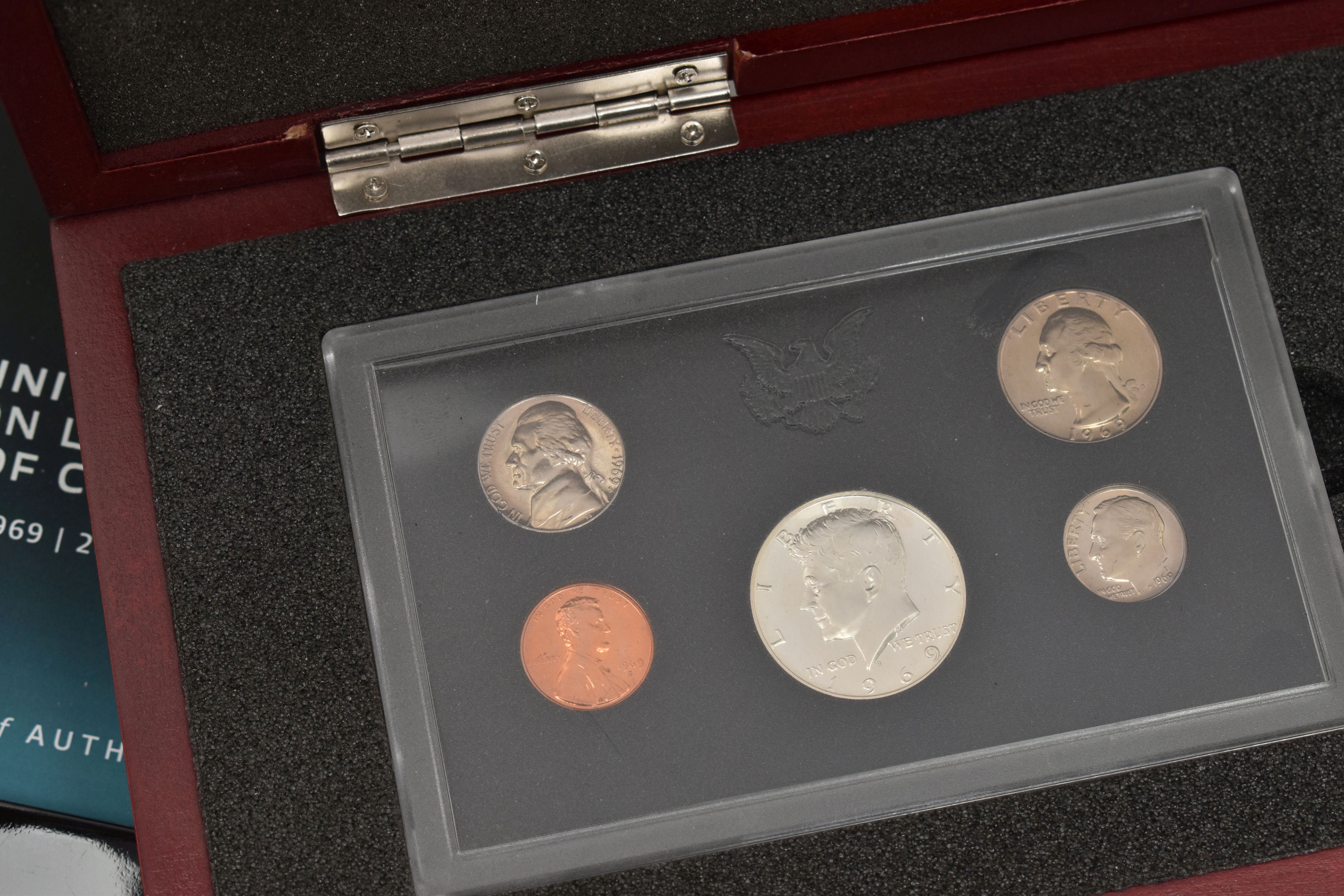 A CARDBOARD BOX CONTAINING BRADFORD EXCHANGE COINS, items to include a definitive US Mint Moon - Image 3 of 6