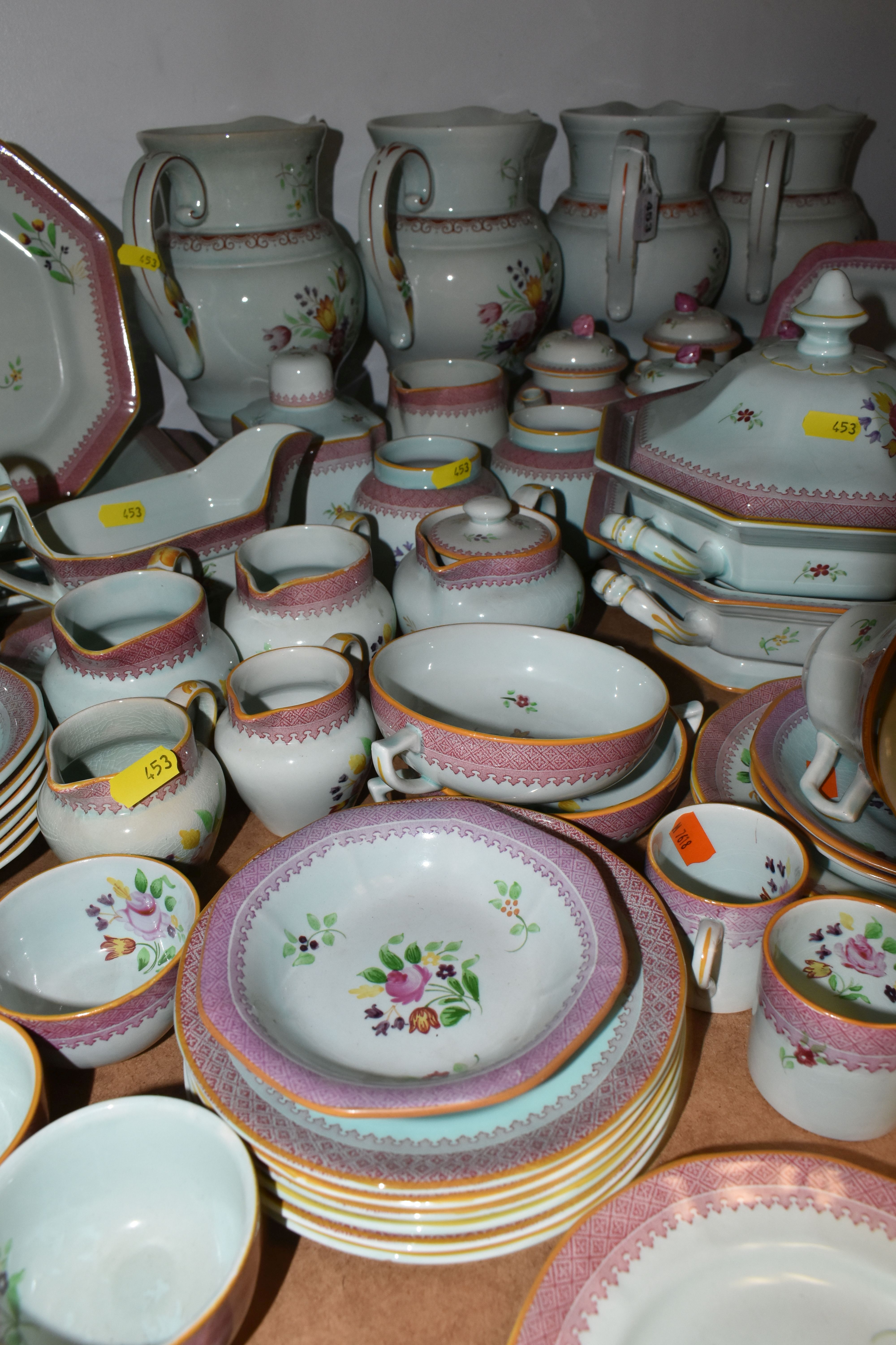 A LARGE ADAMS TEA AND DINNER SET IN HAND-PAINTED 'CALYX WARE' PATTERN to include coffee cups, - Image 5 of 6
