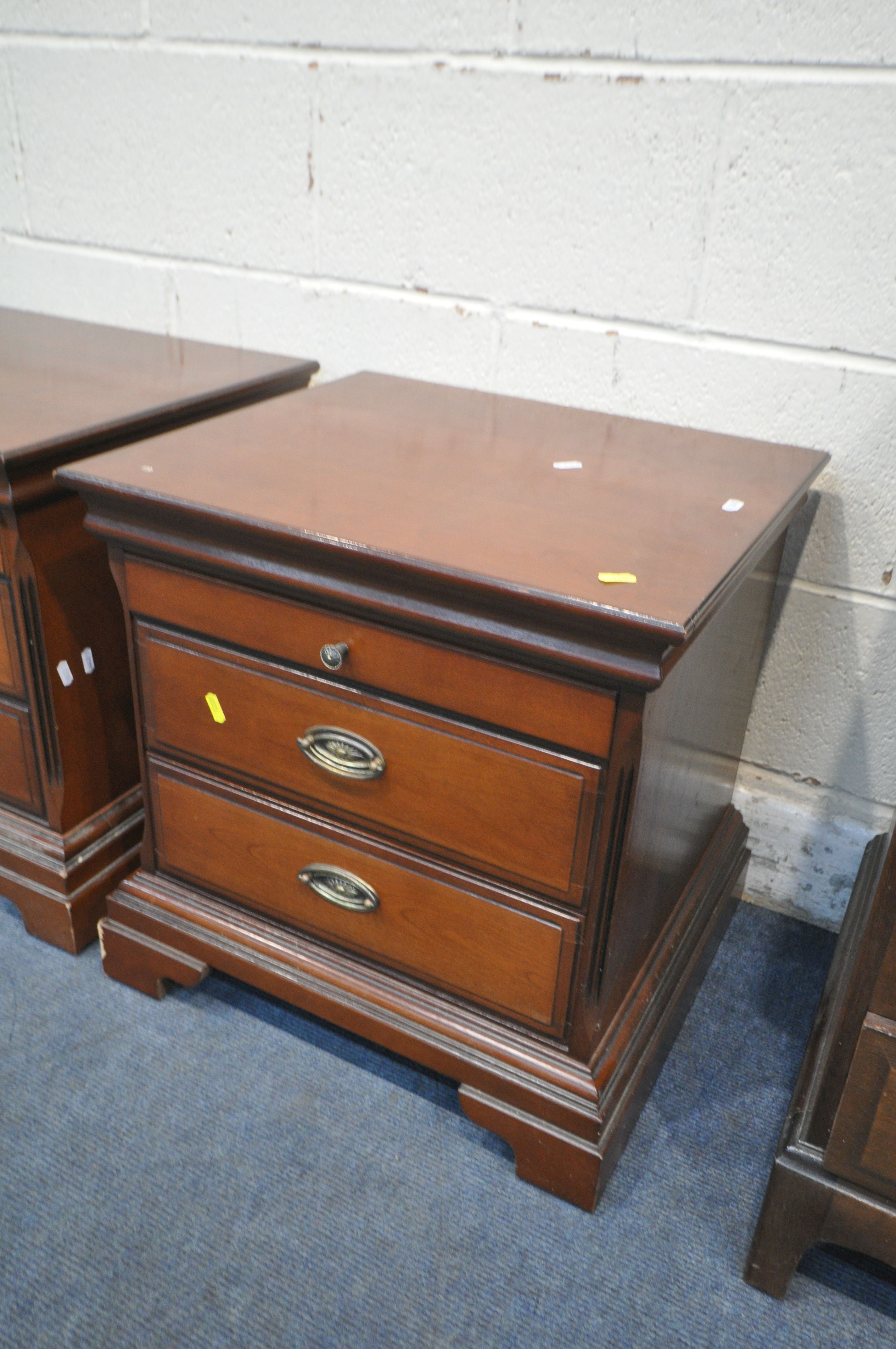 A STAG MINSTREL FOUR DRAWER BEDSIDE CHEST, along with a pair of cherrywood bedside cabinets, with - Image 3 of 3