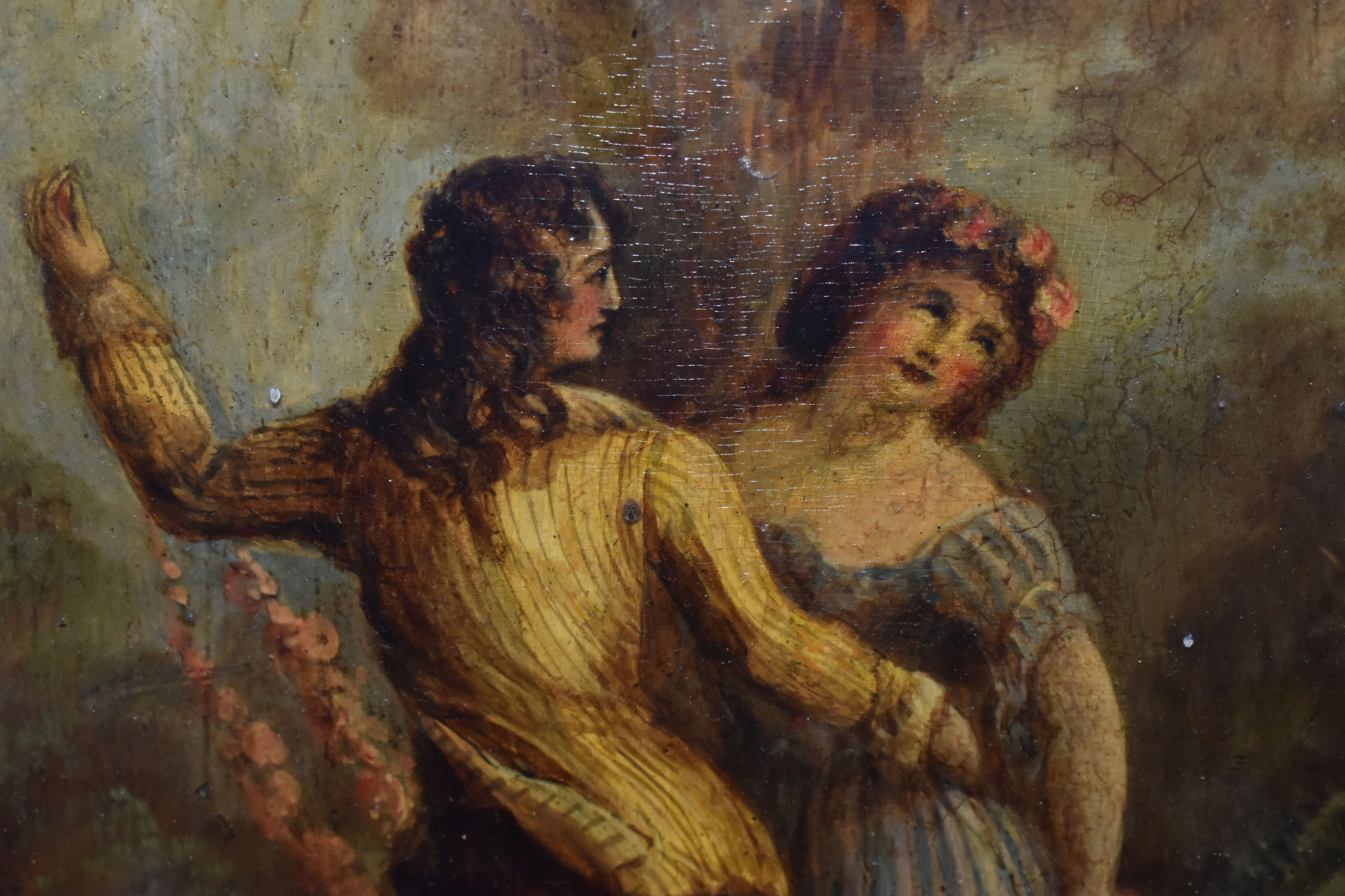 A 19TH CENTURY STUDY OF ROMANTIC DANCING FIGURES, he has one arm around her waist while holding a - Bild 4 aus 5