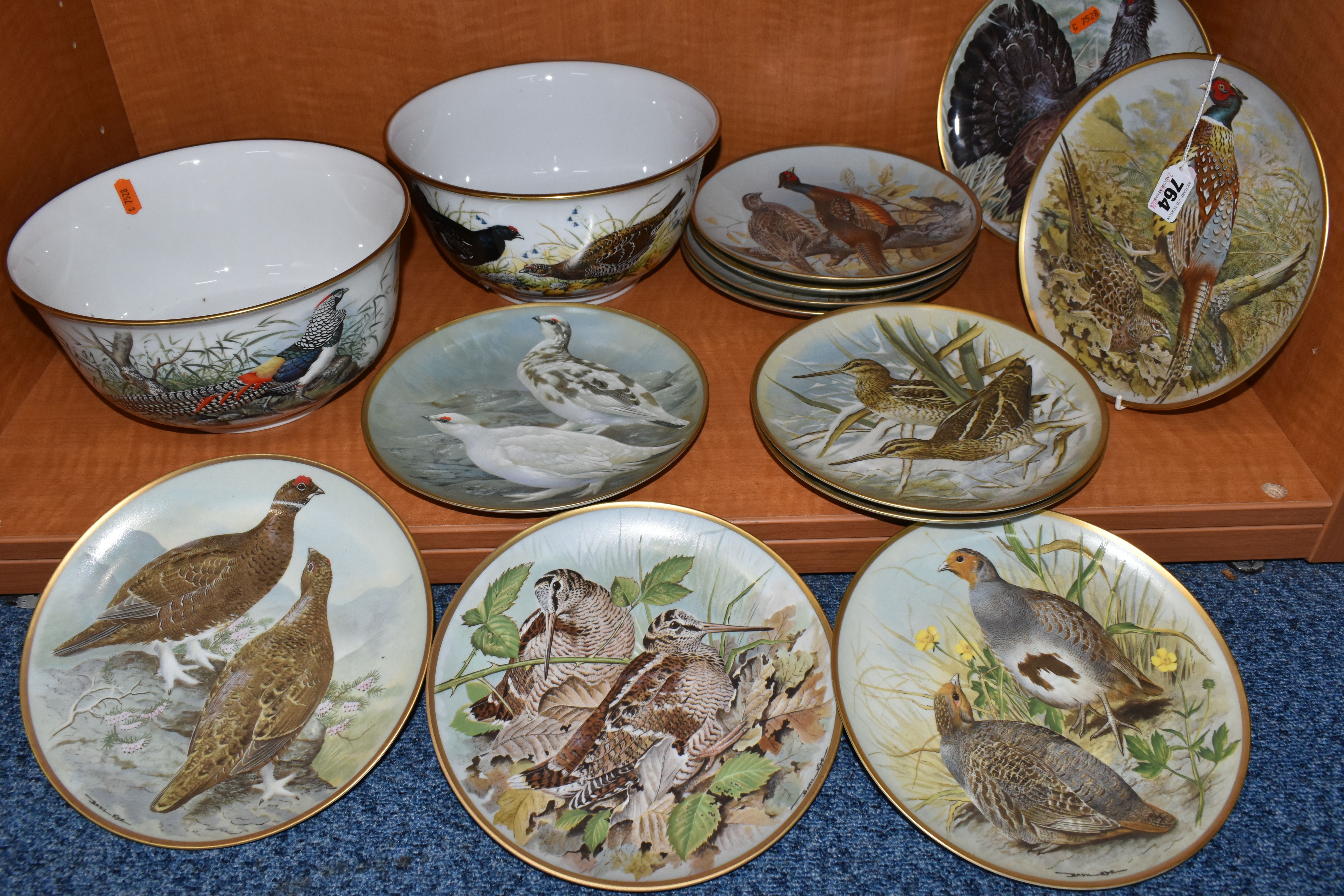 A COLLECTION OF TWELVE FRANKLIN PORCELAIN 'GAMEBIRDS OF THE WORLD' COLLECTORS PLATES AND TWO