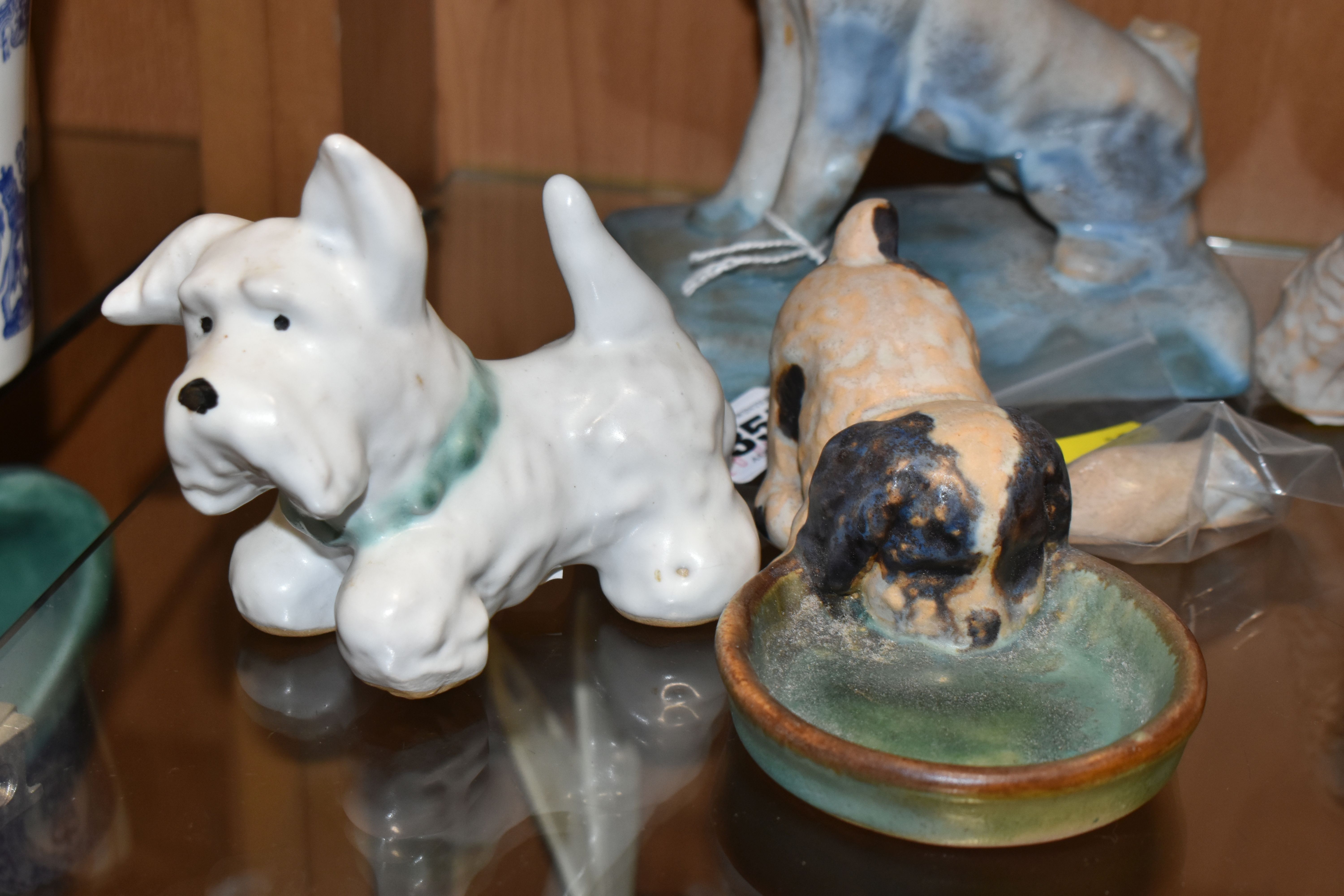 FOUR BOURNE DENBY DOGS c1930, comprising a Danesby Ware bookend in the form of a terrier (broken - Image 5 of 7