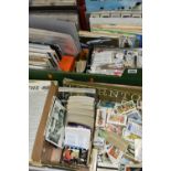 TWO BOXES AND LOOSE ASSORTED TRADE CARDS AND OTHER EPHEMERA, vast majority are Brooke Bond issues,