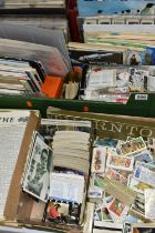 TWO BOXES AND LOOSE ASSORTED TRADE CARDS AND OTHER EPHEMERA, vast majority are Brooke Bond issues,