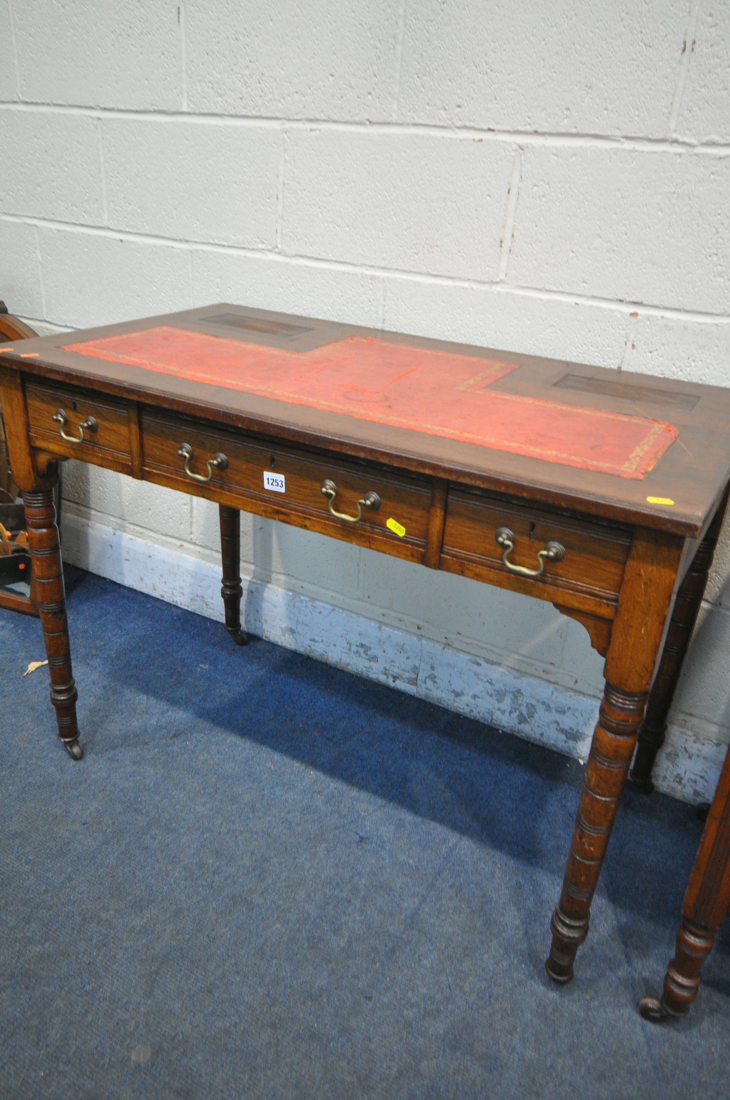 AN EDWARDIAN WALNUT TWO DOOR WASHSTAND, width 111cm x depth 50cm x height 75cm, along with an - Image 3 of 4