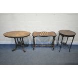 A LATE VICTORIAN WALNUT AND MARQUETRY INLAID OVAL CENTRE TABLE, width 97cm x depth 61cm x height