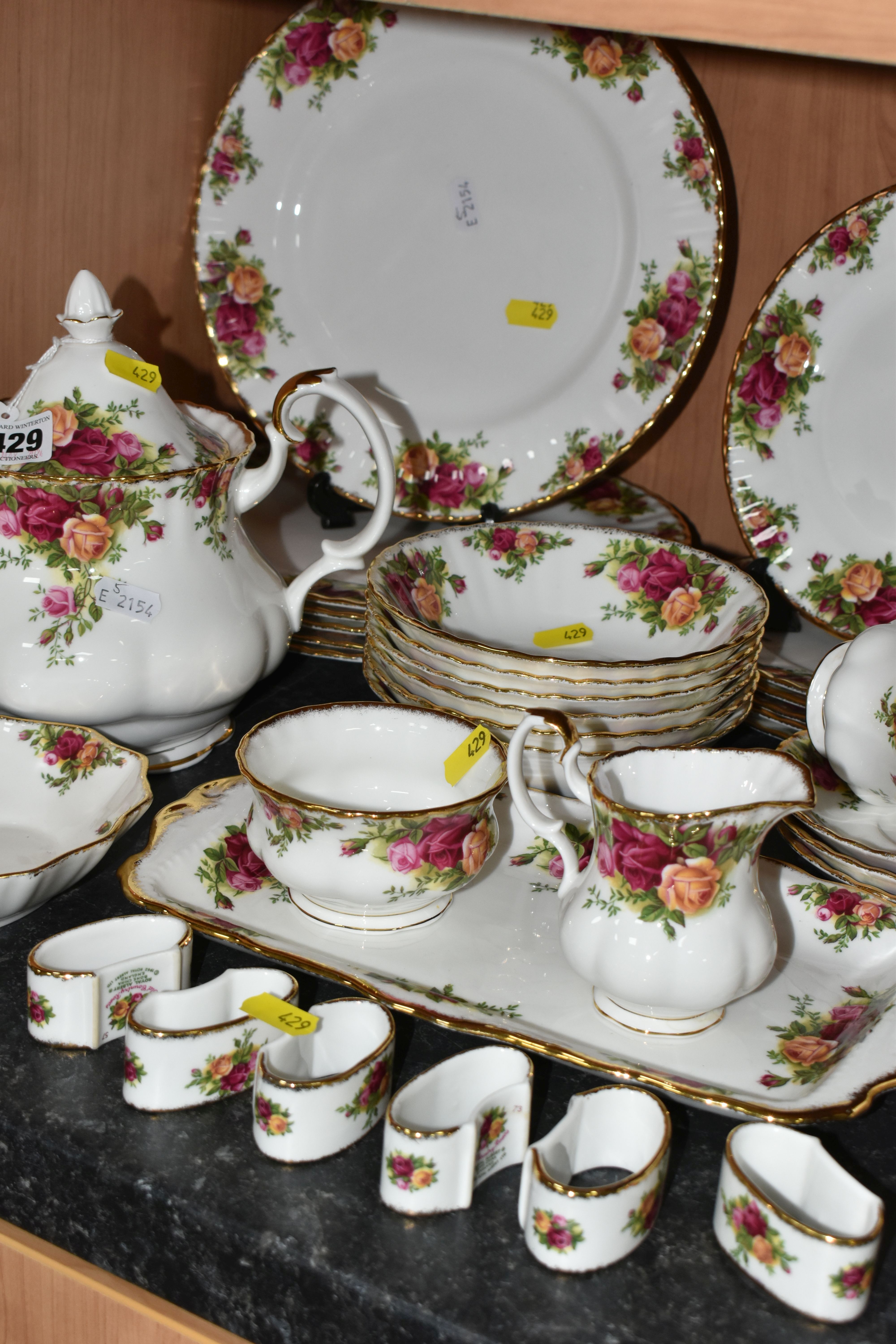A LARGE QUANTITY OF ROYAL WORCESTER 'OLD COUNTRY ROSES' PATTERN TEAWARE, comprising one teapot, - Image 4 of 5