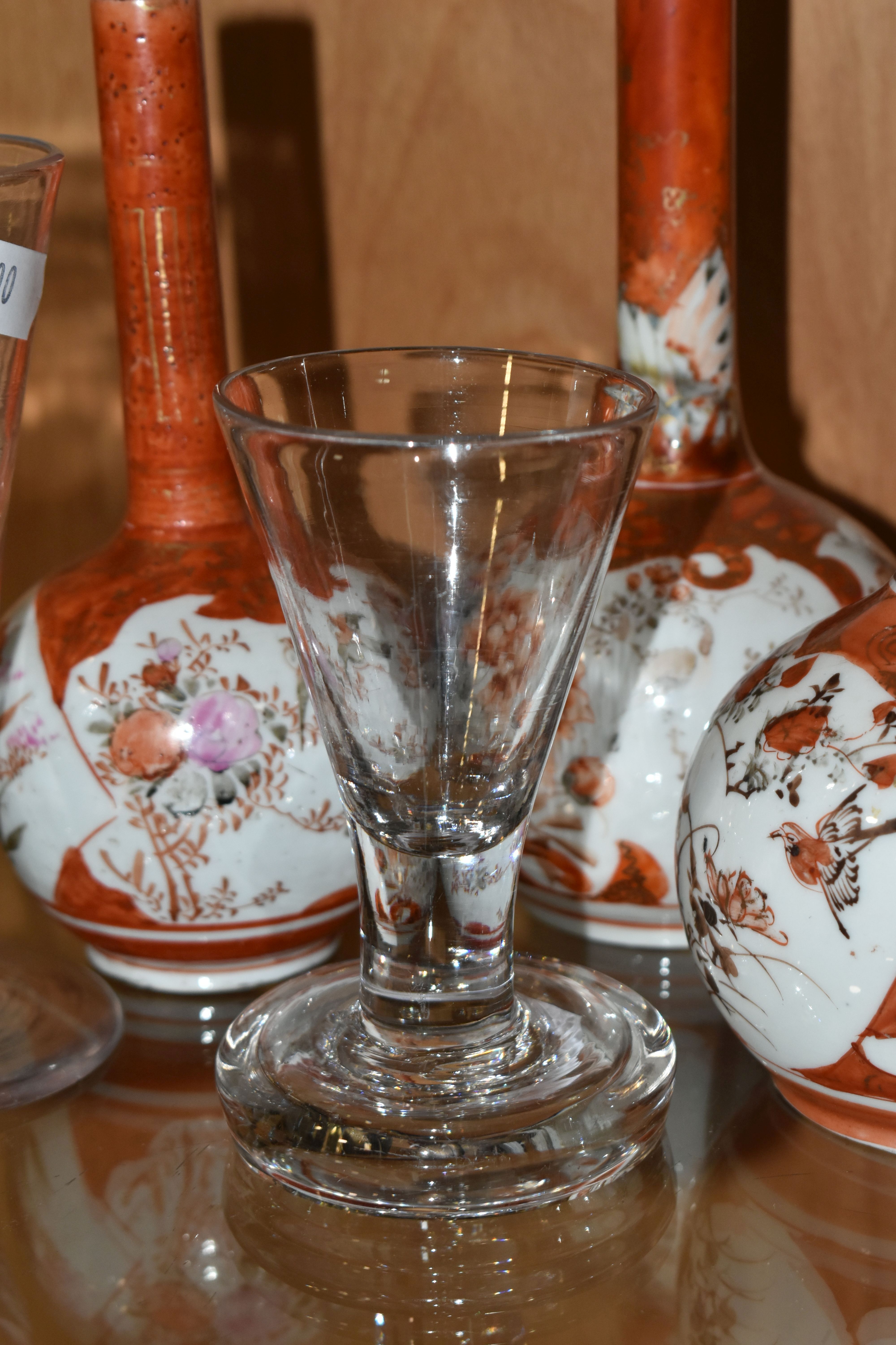 FOUR JAPANESE PORCELAIN VASES AND THREE LATE GEORGIAN/NINETEENTH CENTURY DRINKING GLASSES, the - Image 3 of 11