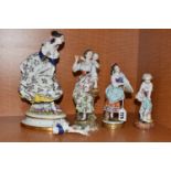 THREE LATE 19TH AND EARLY 20TH CENTURY CONTINENTAL RUDOLSTADT VOLKSTEDT PORCELAIN FIGURES AND
