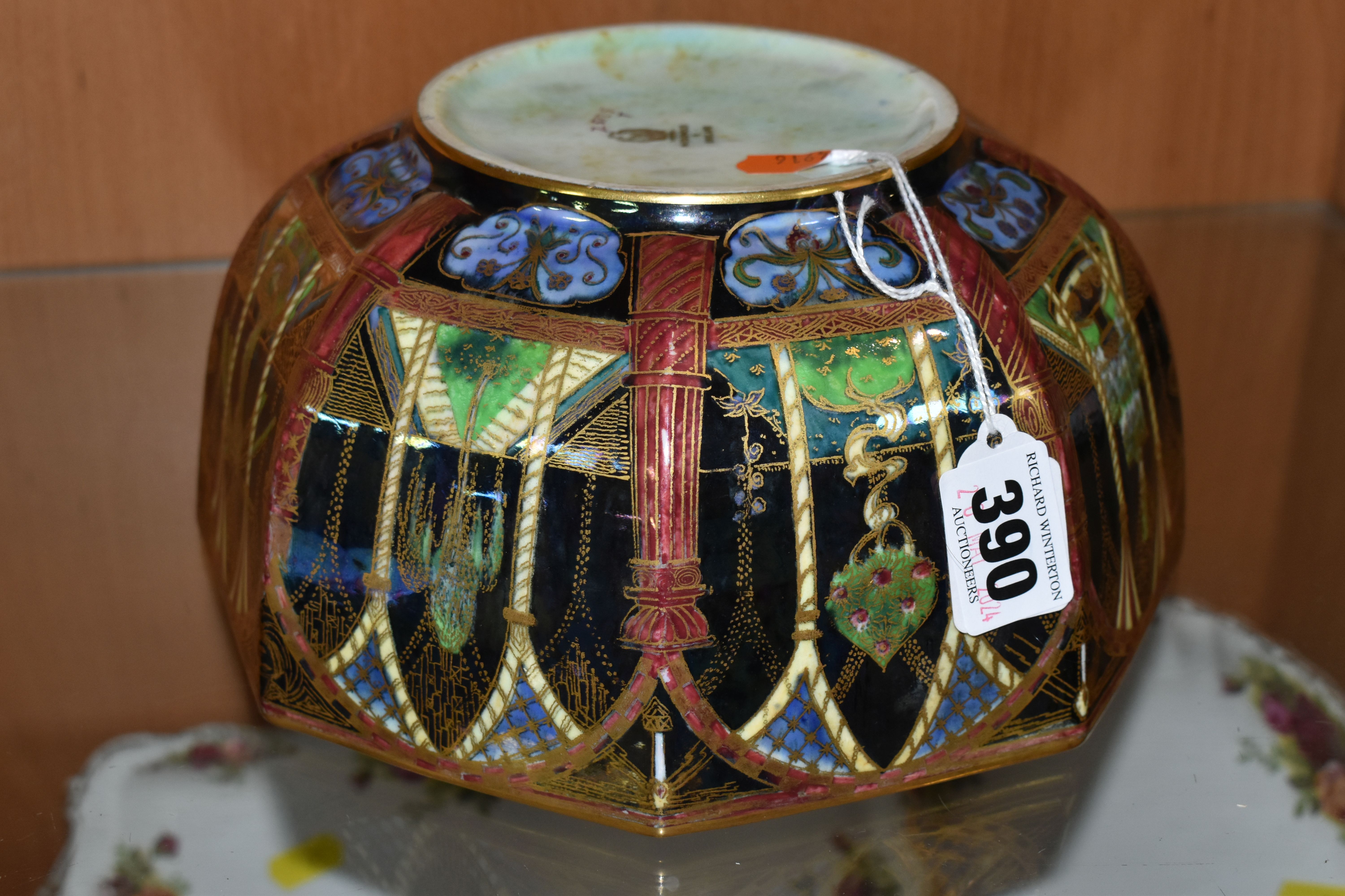 A WEDGWOOD FAIRYLAND LUSTRE OCTAGONAL SHAPED BOWL, an early 20th century Wedgwood Fairyland Lustre - Image 11 of 13