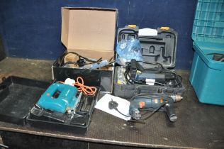 A BLACK AND DECKER KR532 ELECTRIC DRILL, a Performance Pro Biscuit jointer, a Titan 1/4in router