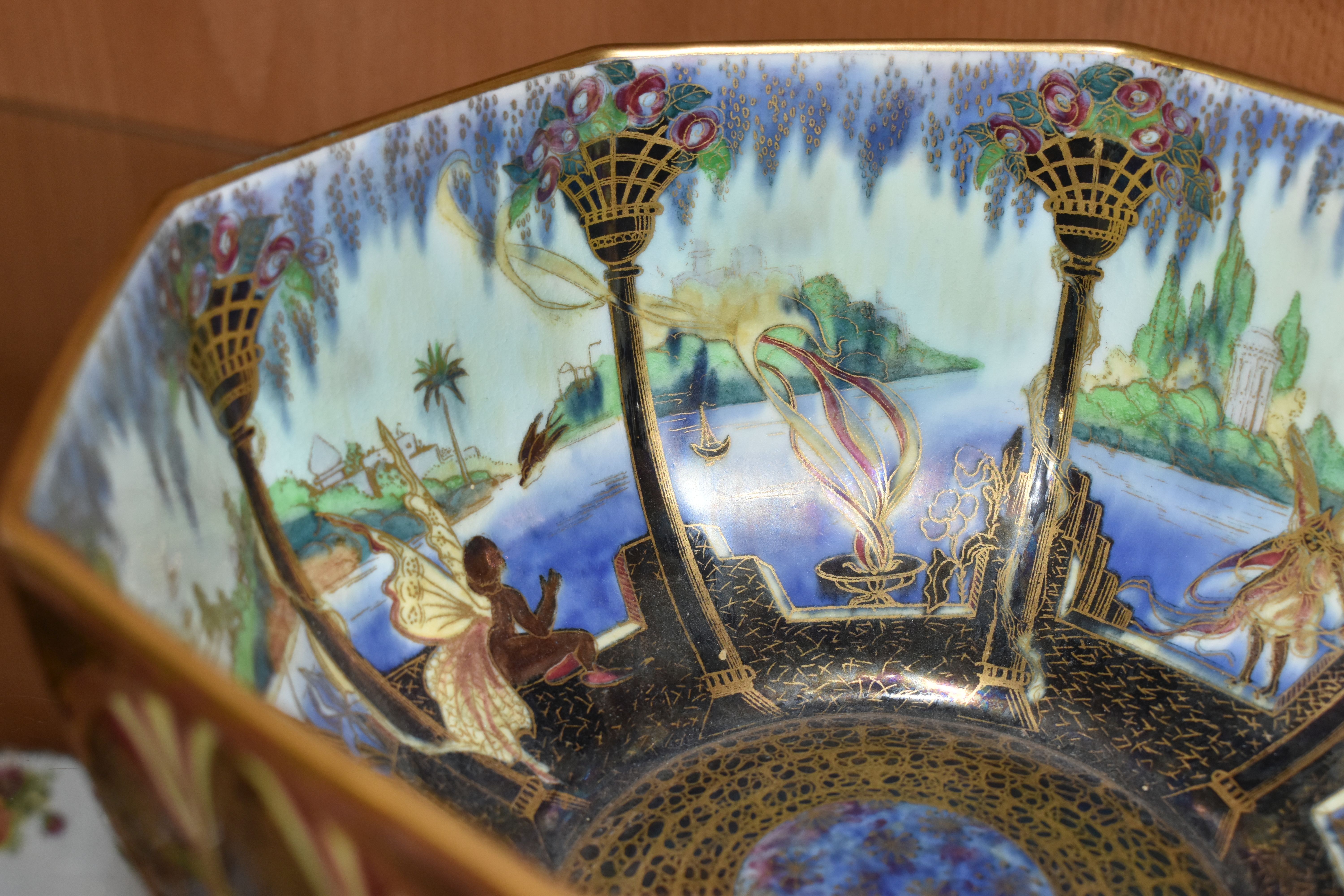 A WEDGWOOD FAIRYLAND LUSTRE OCTAGONAL SHAPED BOWL, an early 20th century Wedgwood Fairyland Lustre - Image 9 of 13