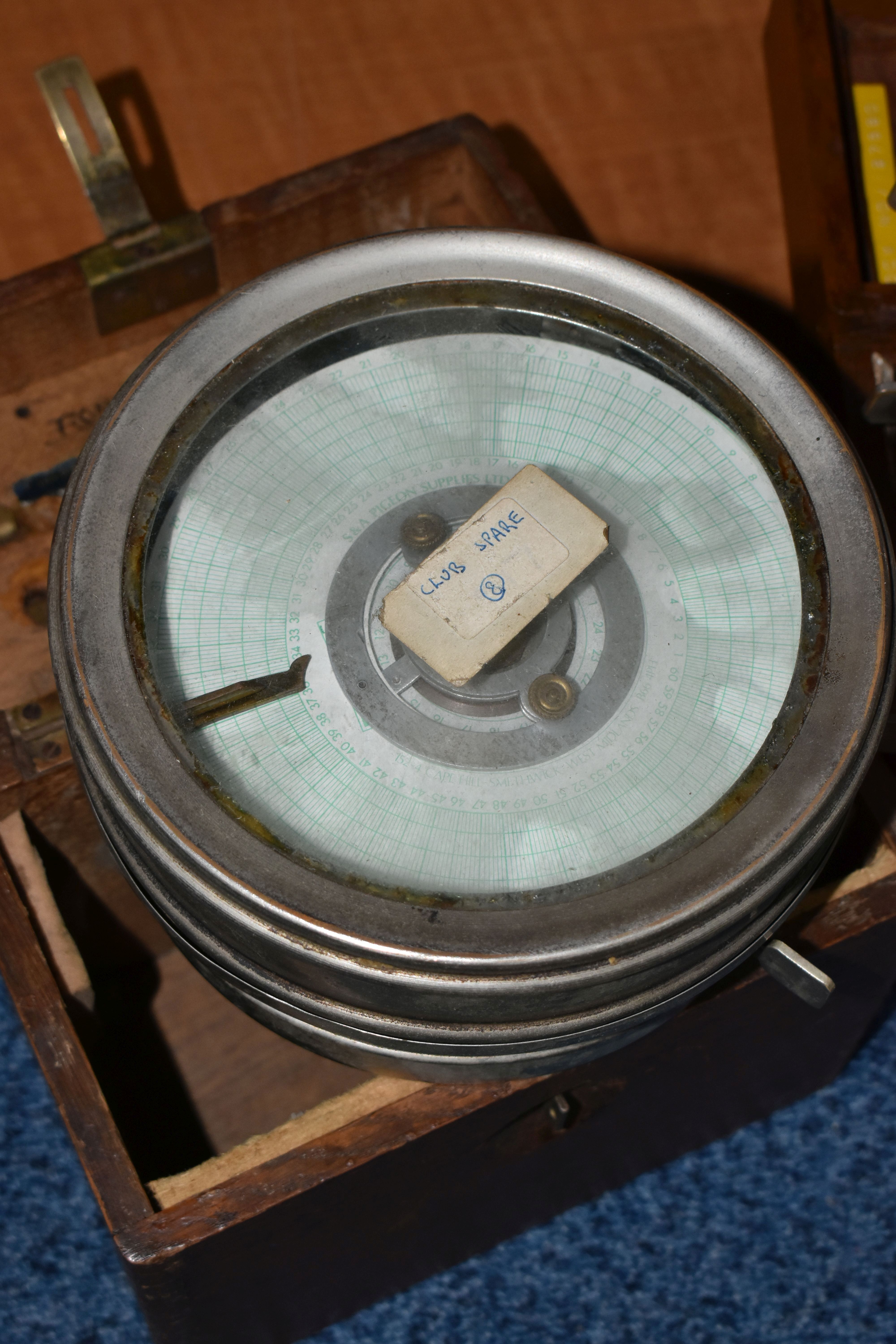 TWO VINTAGE OAK CASED PIGEON CLOCKS, one with Toulet branding to glass, clock no.127680, the other - Image 2 of 6