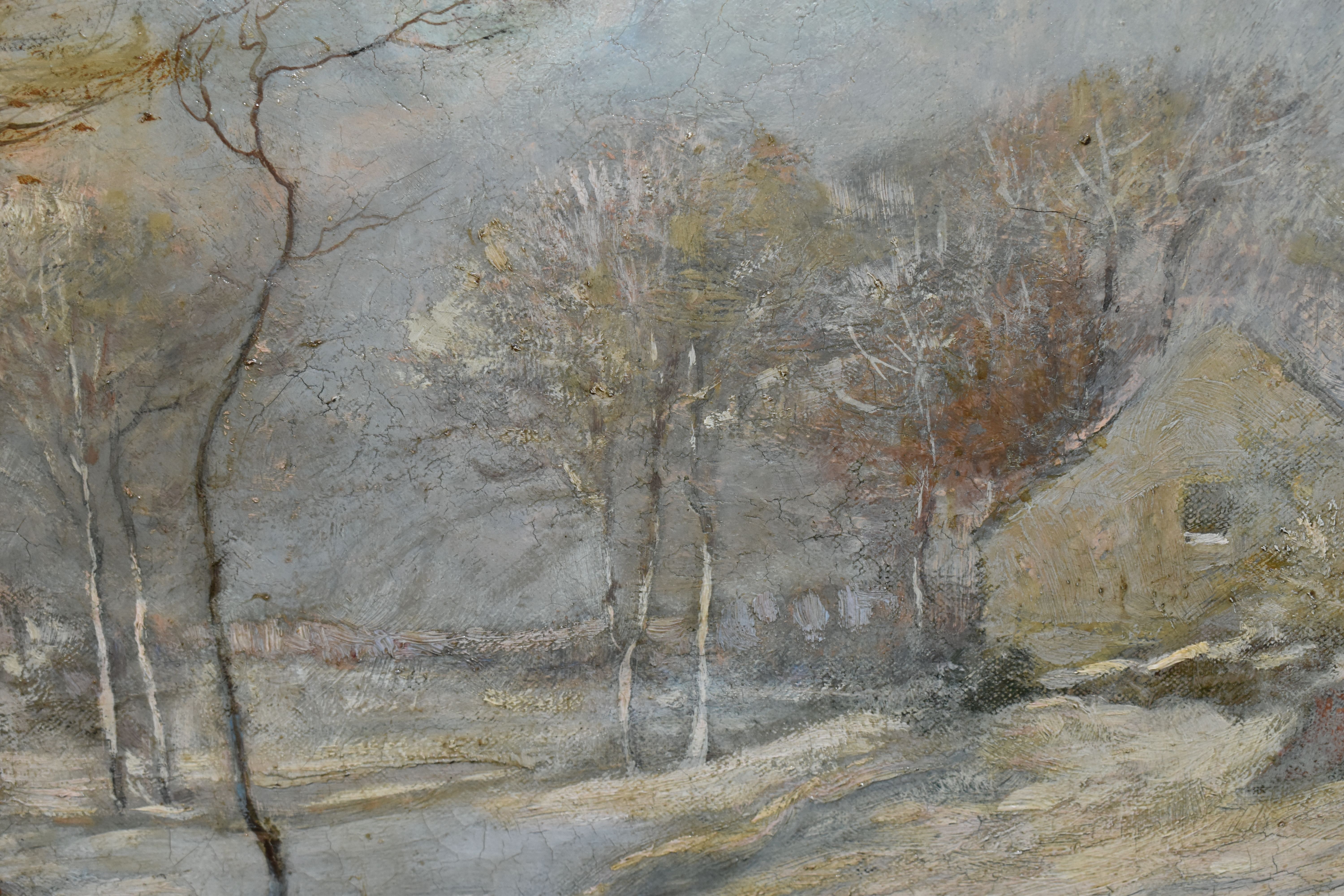 AUSTIN WINTERBOTTOM (1860-1919) TWO WINTER LANDSCAPES, the first depicts a stream running through - Image 4 of 10