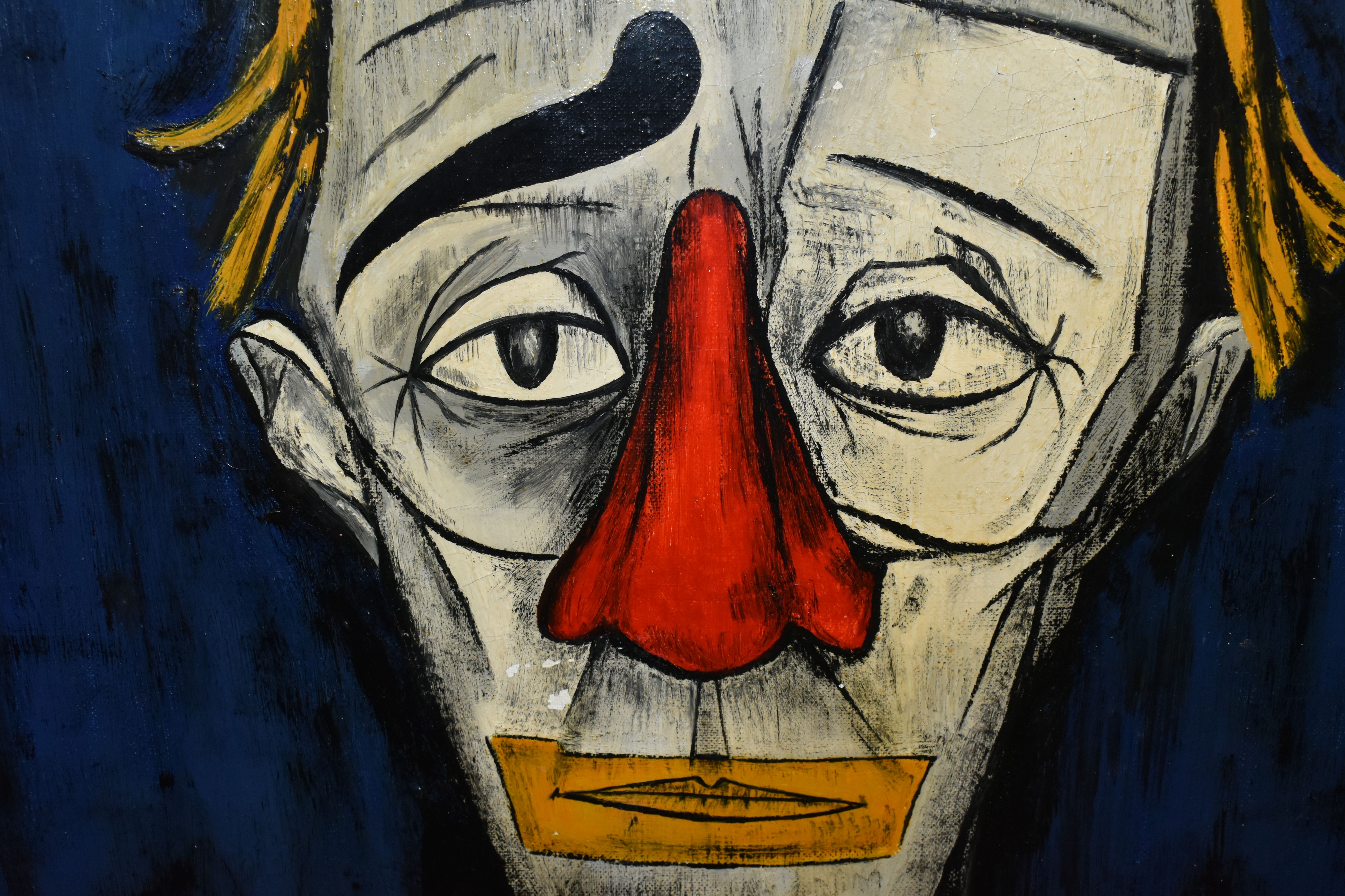 AFTER BERNARD BUFFETT 'TETE DE CLOWN', an unsigned copy of the head of clown, oil on canvas, - Bild 7 aus 8