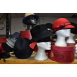 A LARGE COLLECTION OF HATS BY CHRISTY'S OF LONDON AND SIMILAR, comprising 100% wool felt trilbies,