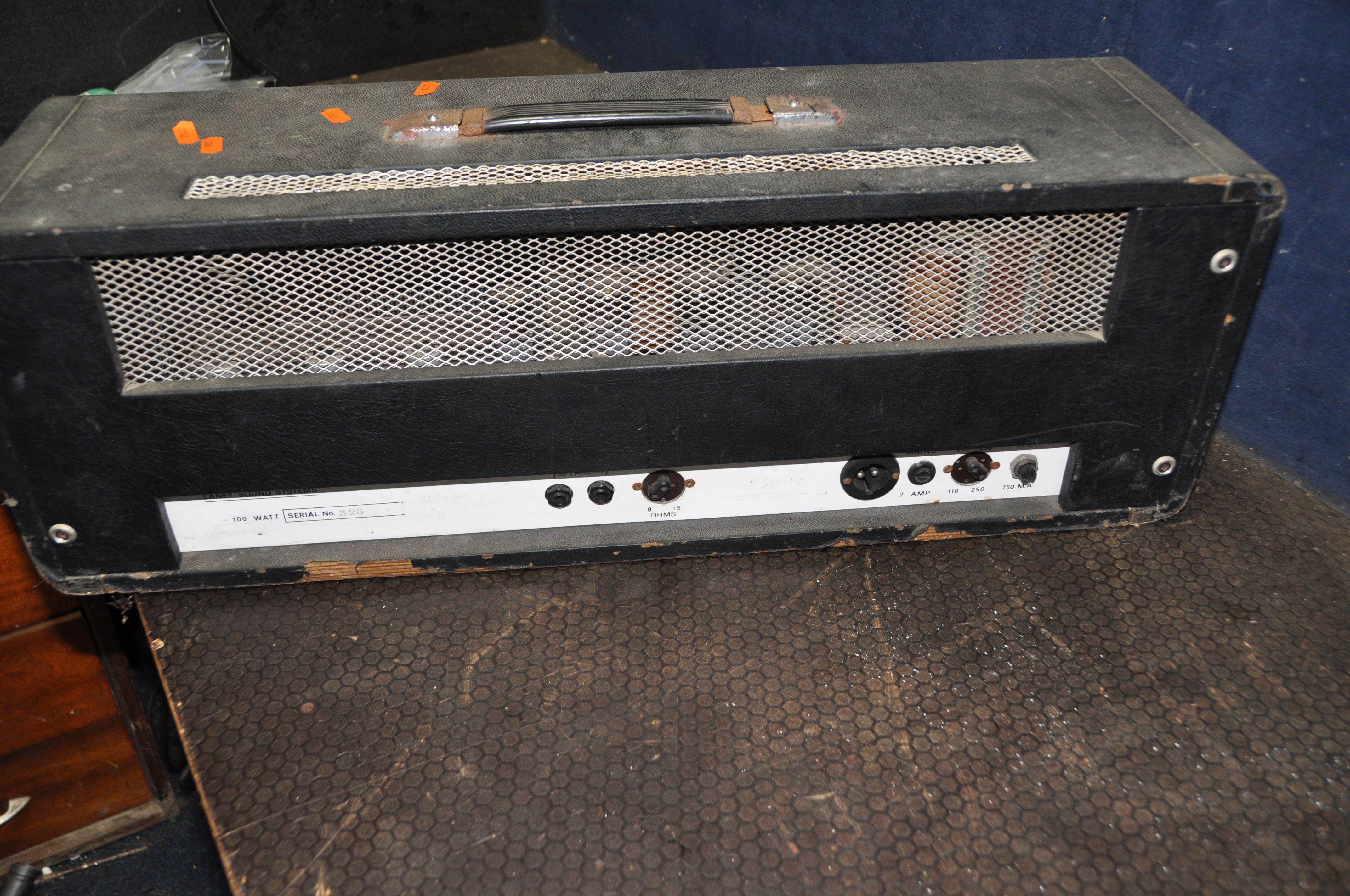 AN EARLY LANEY 100 WATT VALVE GUITAR AMPLIFIER HEAD Serial Number 326 (no power cable so UNTESTED)( - Image 3 of 6