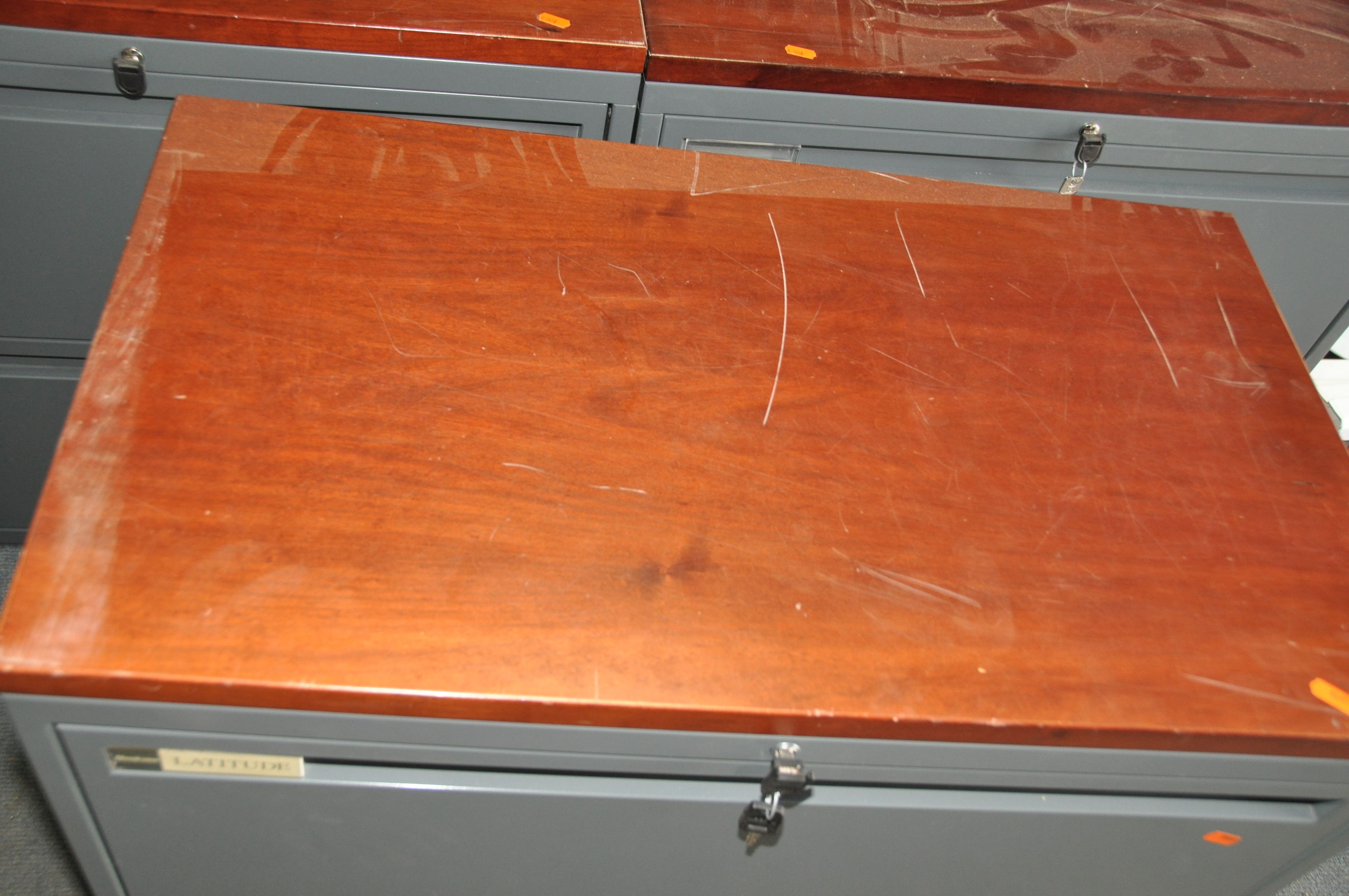 THREE 'STEELCASE LATTITUDE' METAL OFFICE FILE DRAWERS with two drawers to each, a Cherrywood - Image 7 of 7