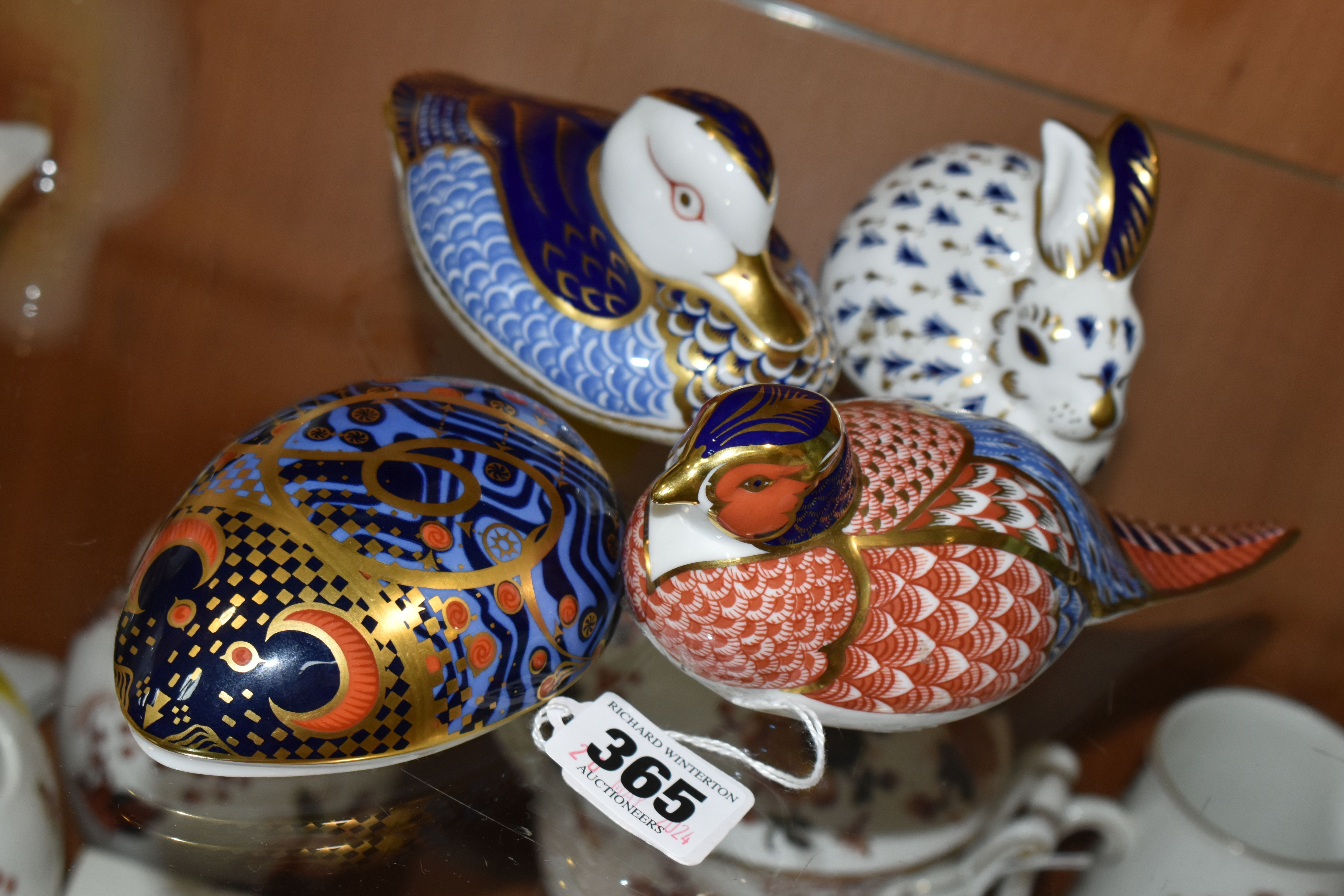 A GROUP OF FOUR ROYAL CROWN DERBY IMARI PAPERWEIGHTS, comprising 'Computer Mouse' modelled by Mark