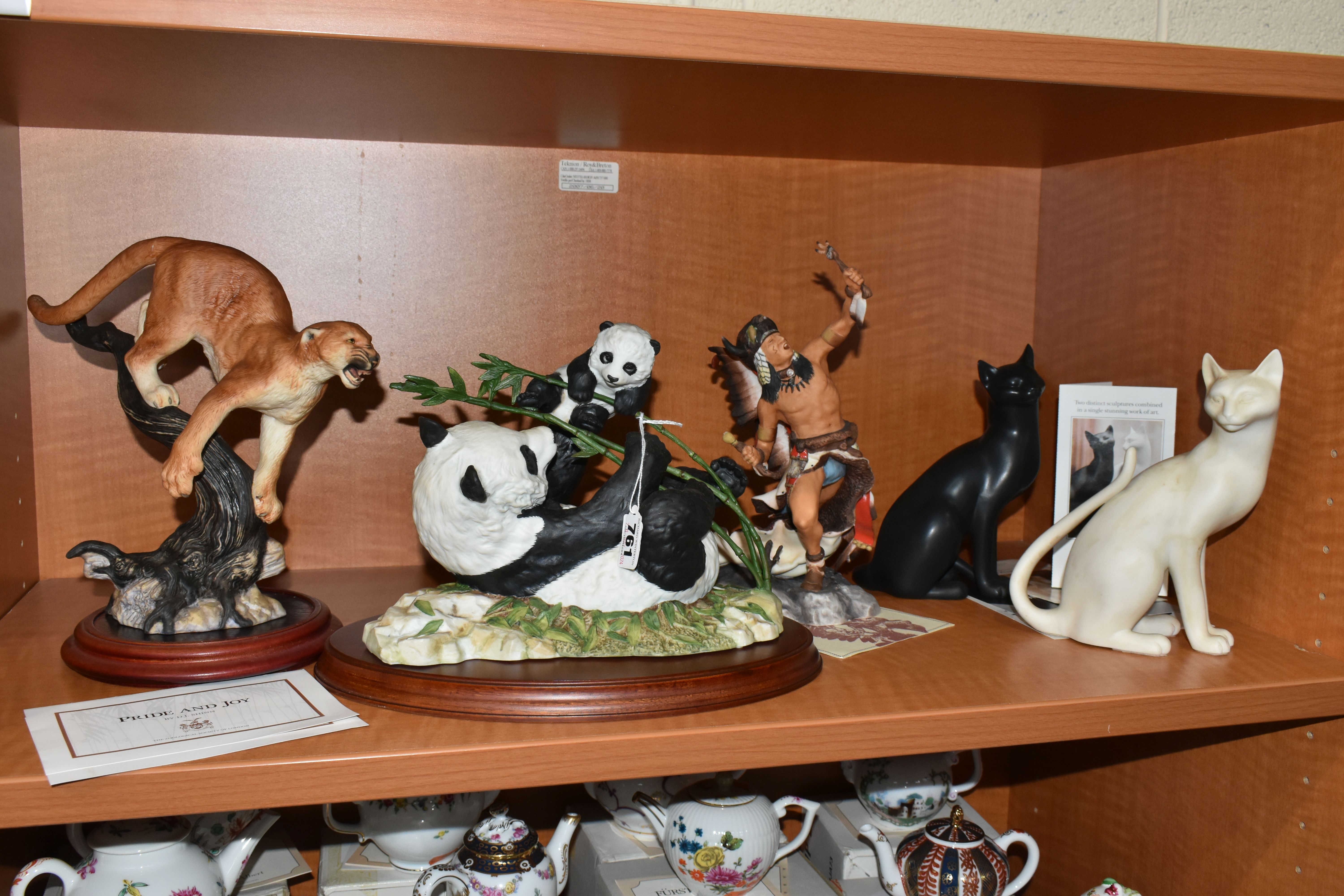 FIVE FRANKLIN MINT FIGURES, comprising 'Spirit of the Sioux', with paperwork, 'Pride & Joy' (