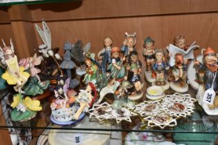A COLLECTION OF WEST GERMAN GOEBEL FIGURES AND FLOWER FAIRY ORNAMENTS, comprising a small plaque